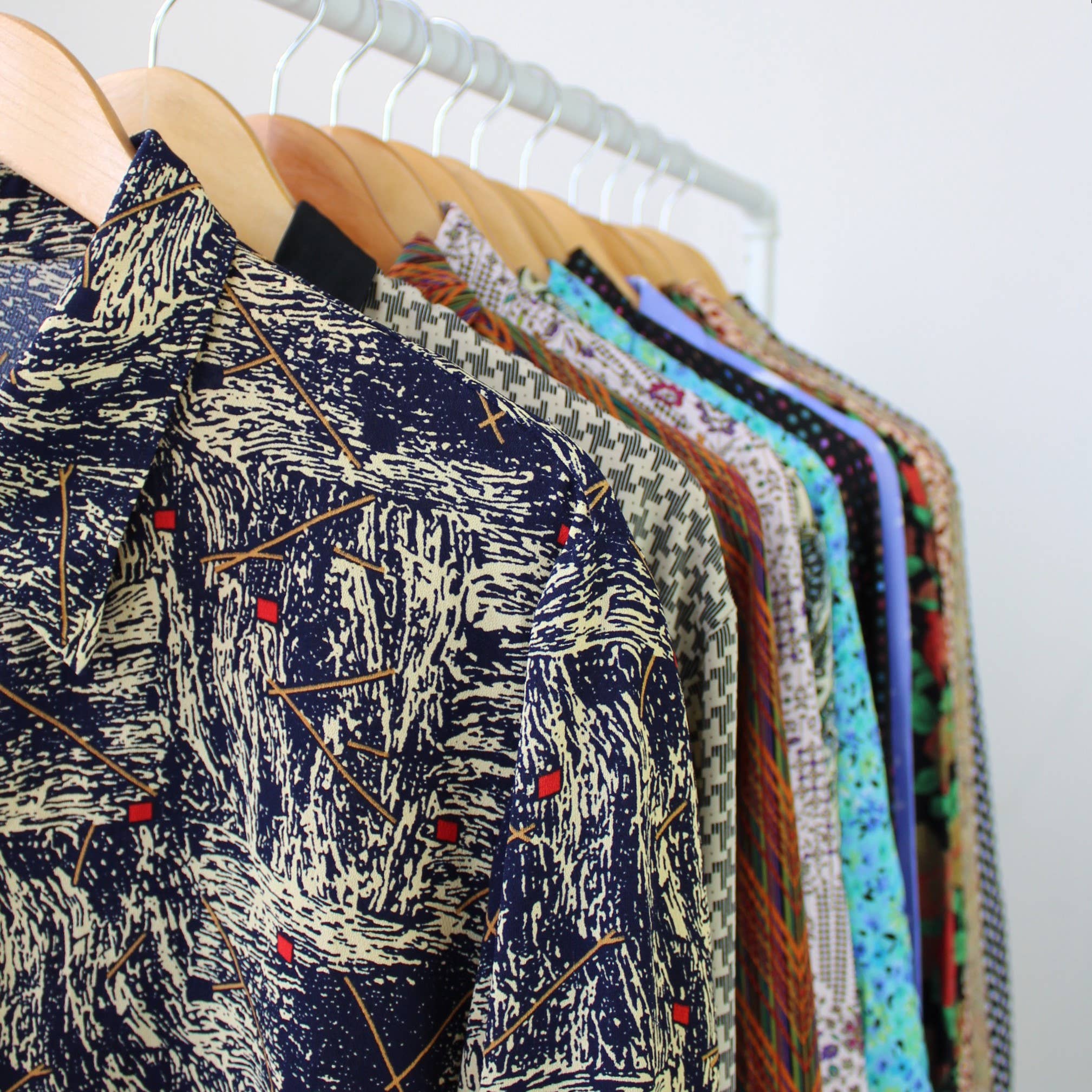Upcycled Top - Long-Sleeve Cropped Blouse: S/M - Out of the Blue