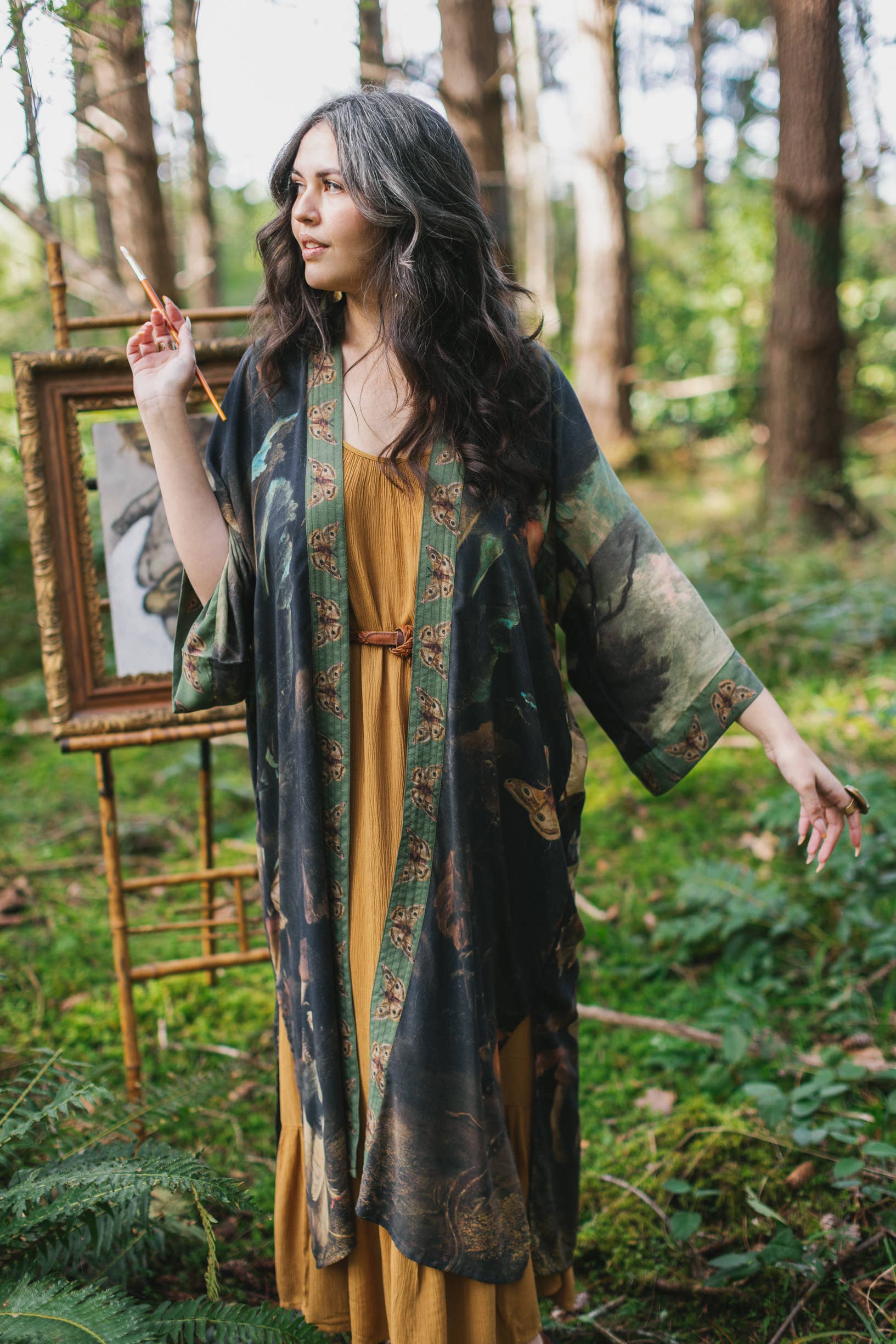 Heartwork Artisan Bamboo Duster Kimono Robe - Out of the Blue