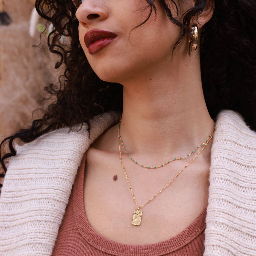 Flower Medallion Necklace - Out of the Blue