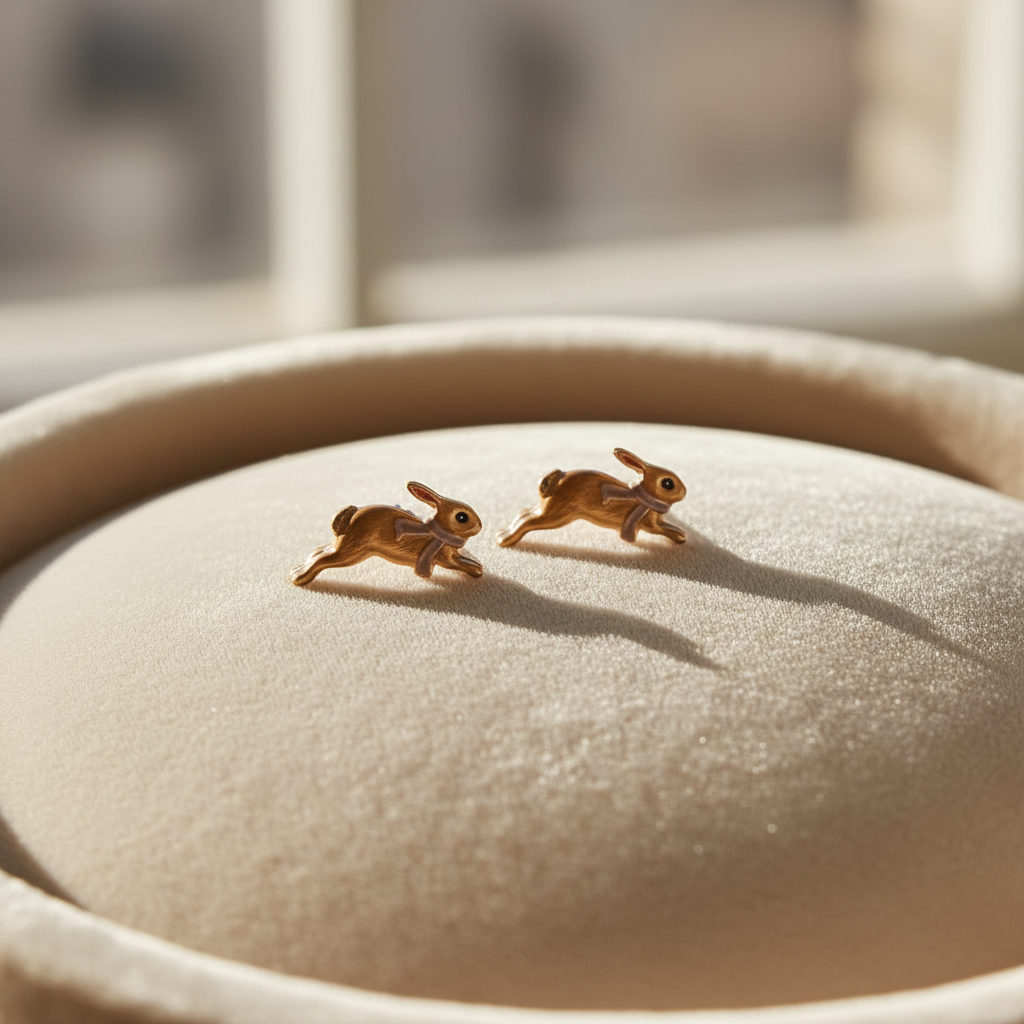 Cozy Bunny Stud Earrings