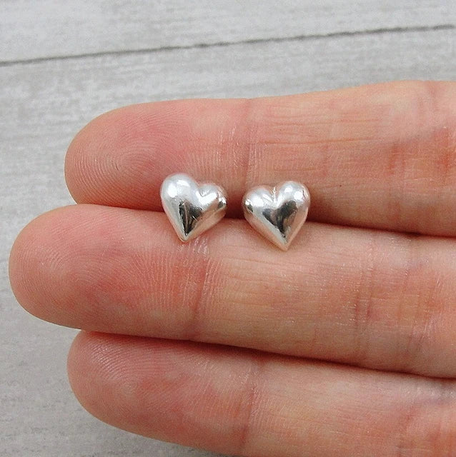 Sterling Silver Heart Studs