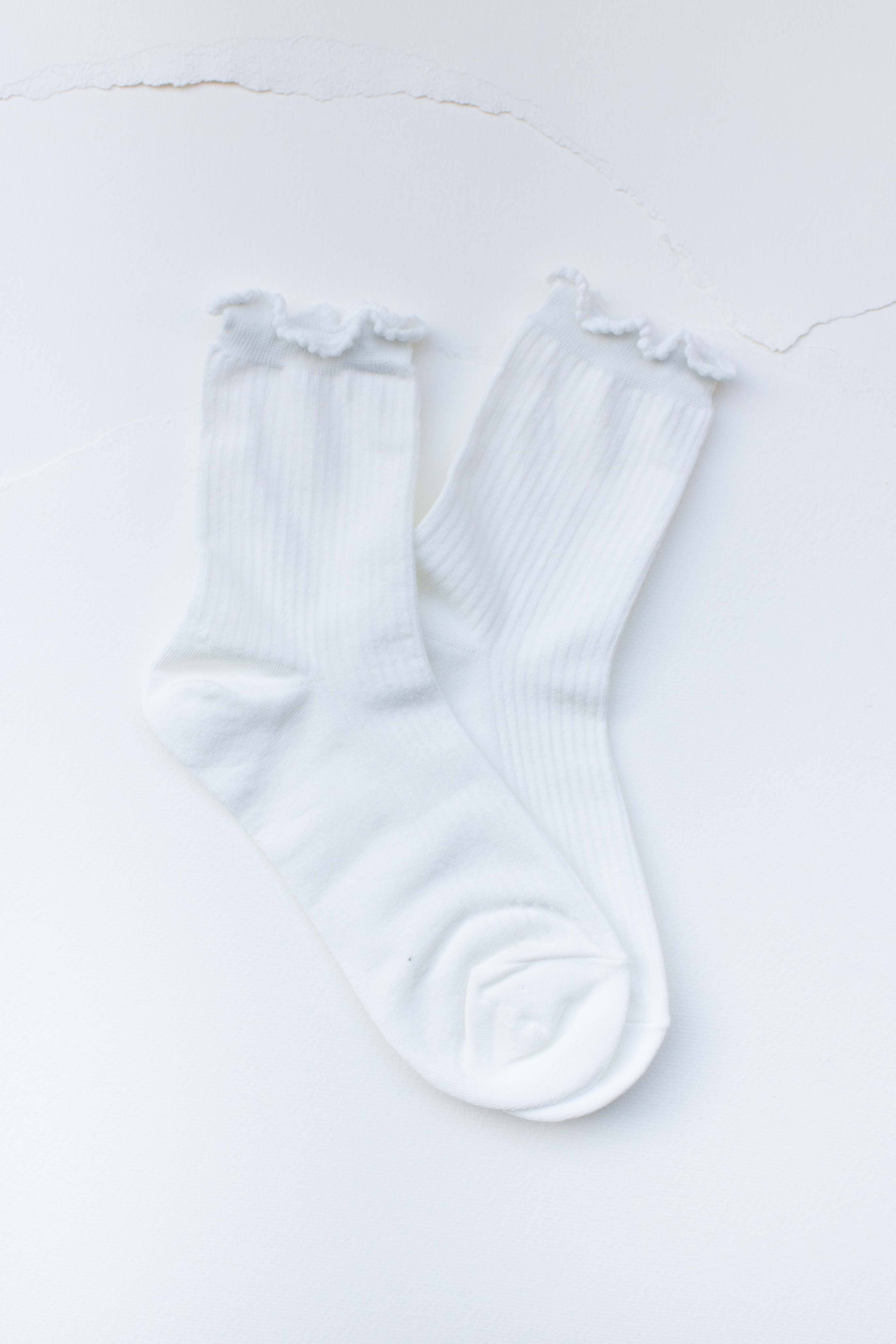 Ruffle Edge Cotton Blend Socks - Out of the Blue