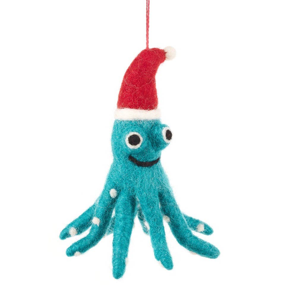 Felt Christmas Octopus Decoration