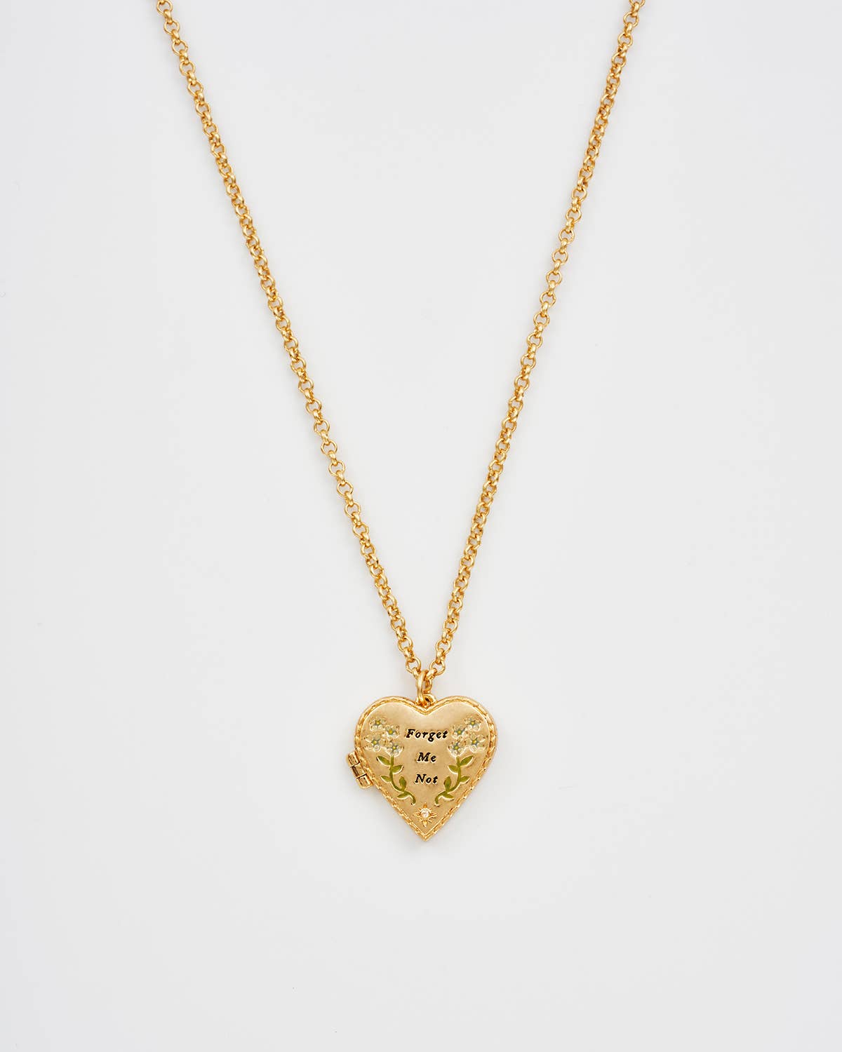 Fable Floral Heart Gold Locket Necklace - Out of the Blue