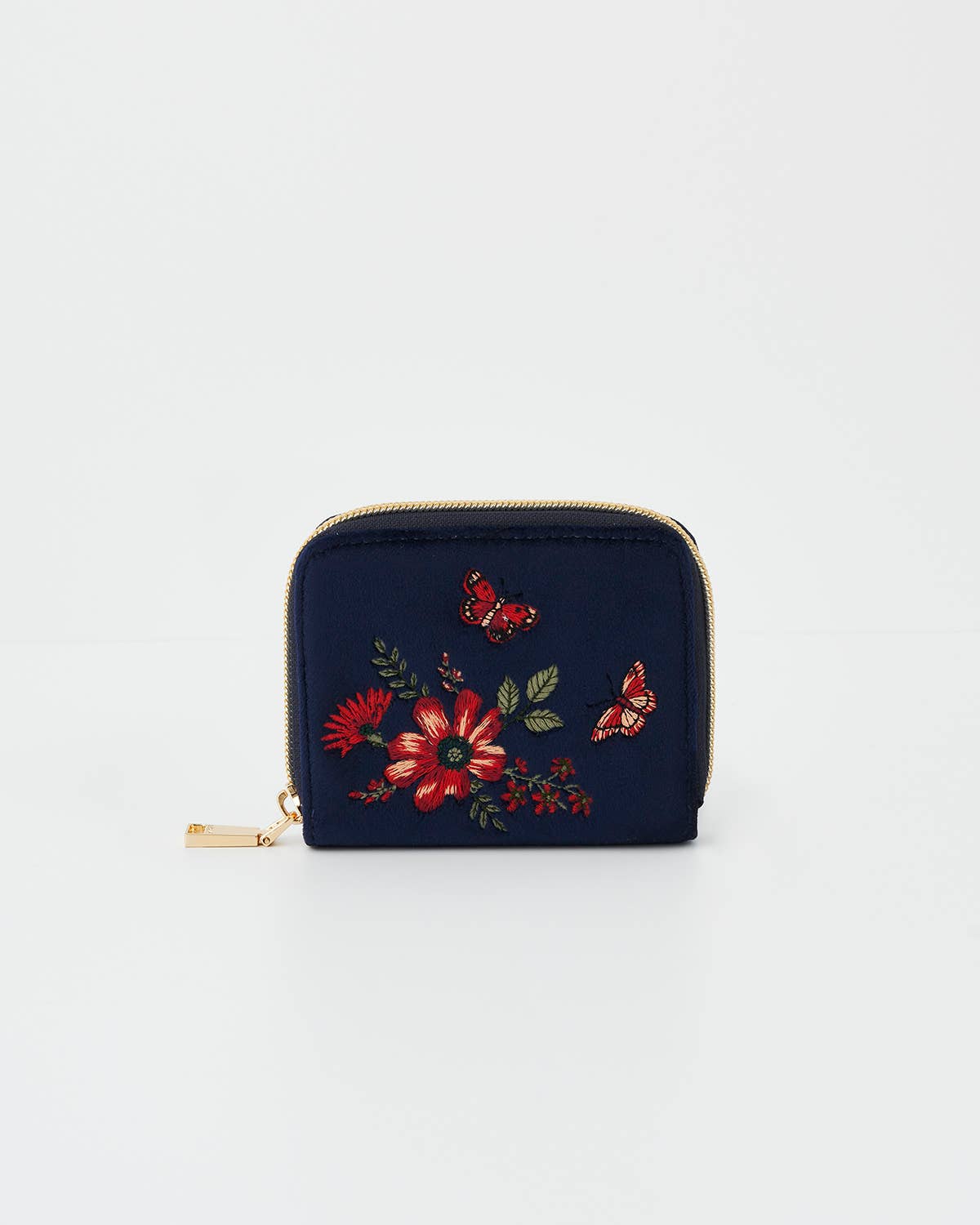 Fable Floral Navy Velvet Purse - Out of the Blue
