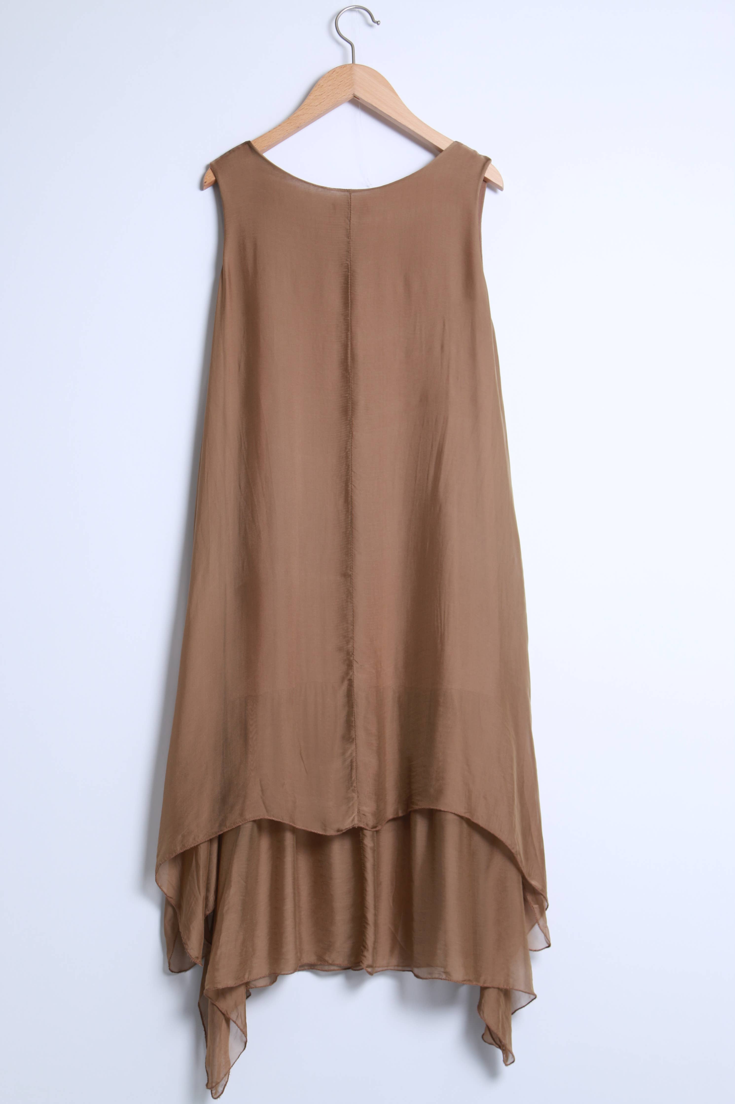 Caramel Silk Dress