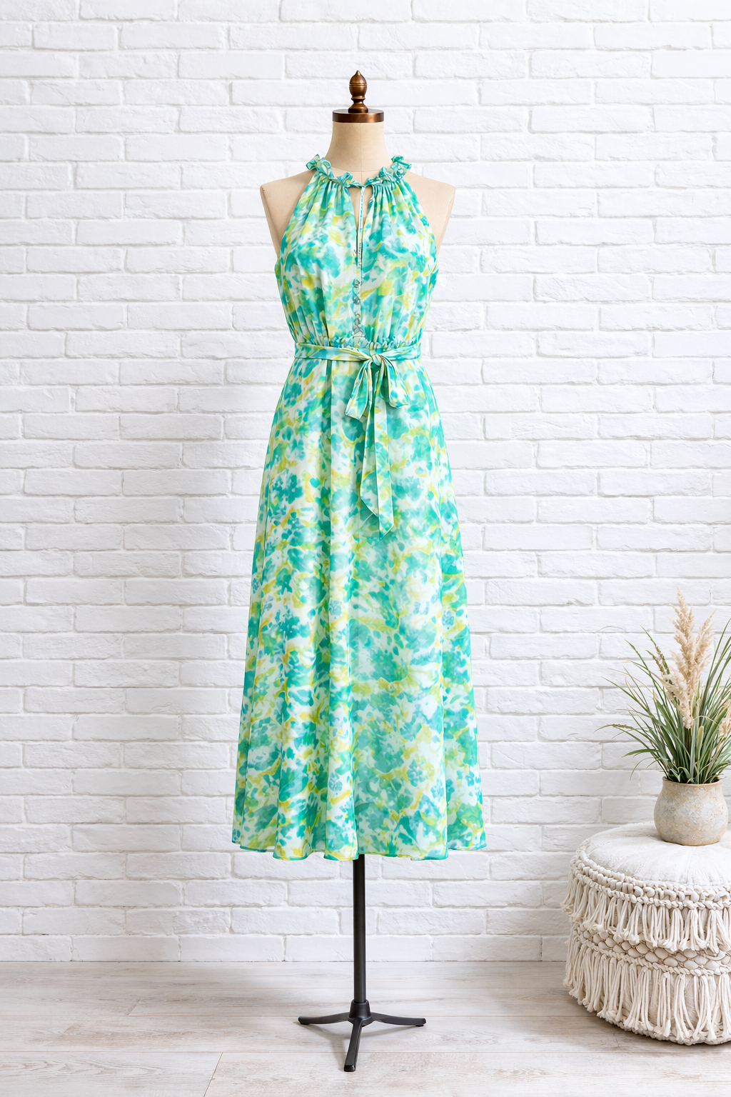 Watercolor  Maxi Dress - Out of the Blue