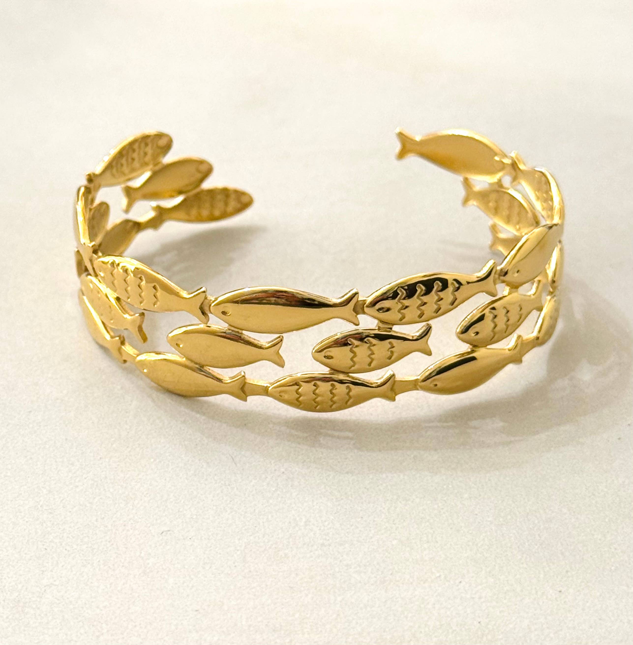 The Fishes Stainless Steel Bangle Bracelet - Out of the Blue