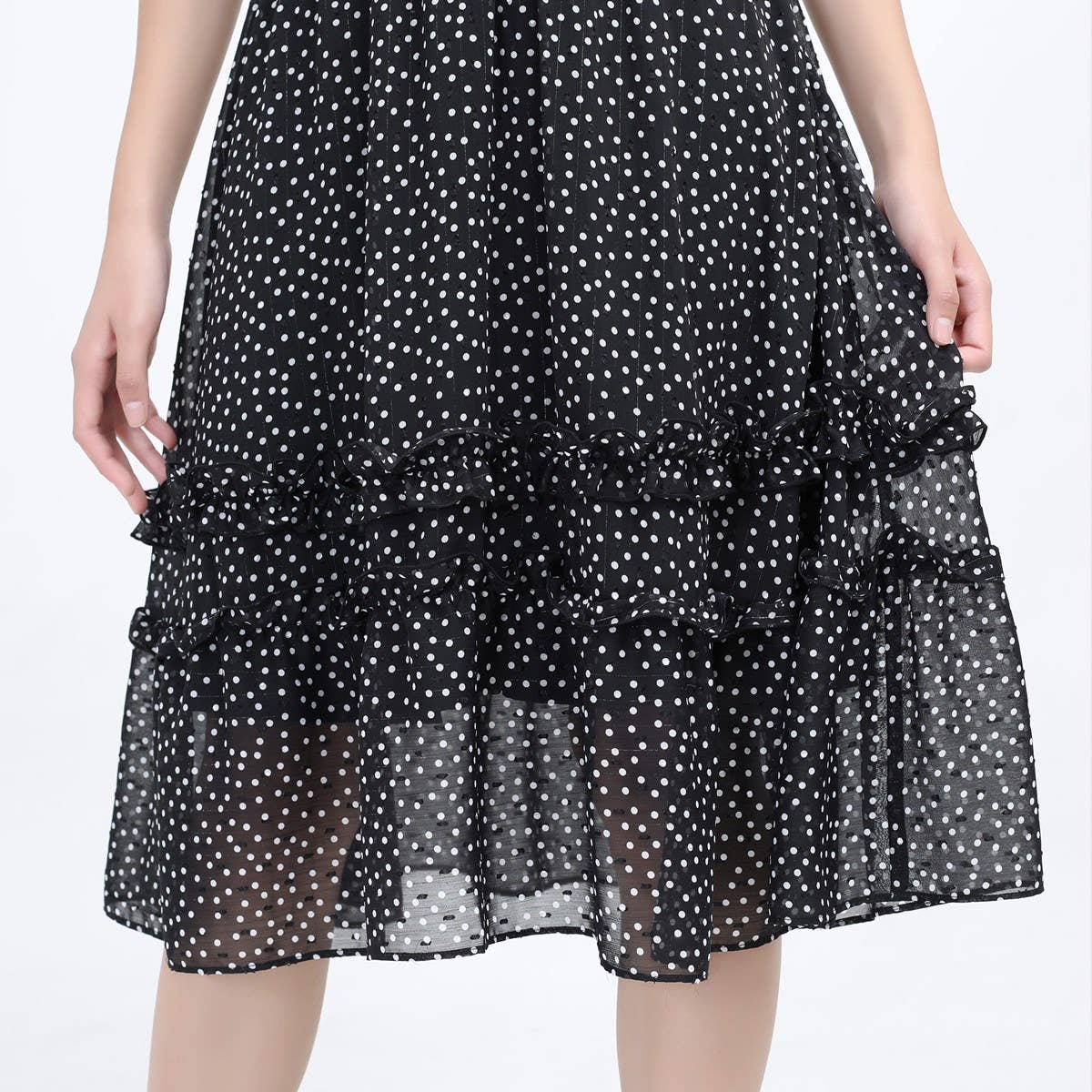 Polka Dot Chiffon Dress