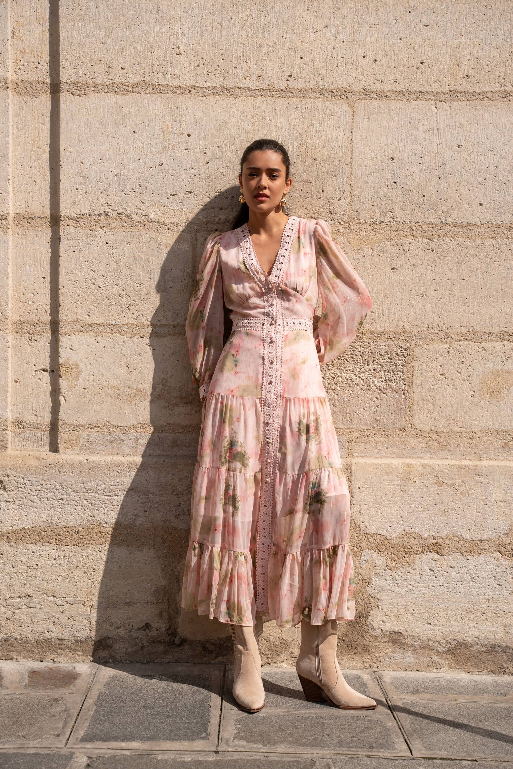 Avril long lace dress