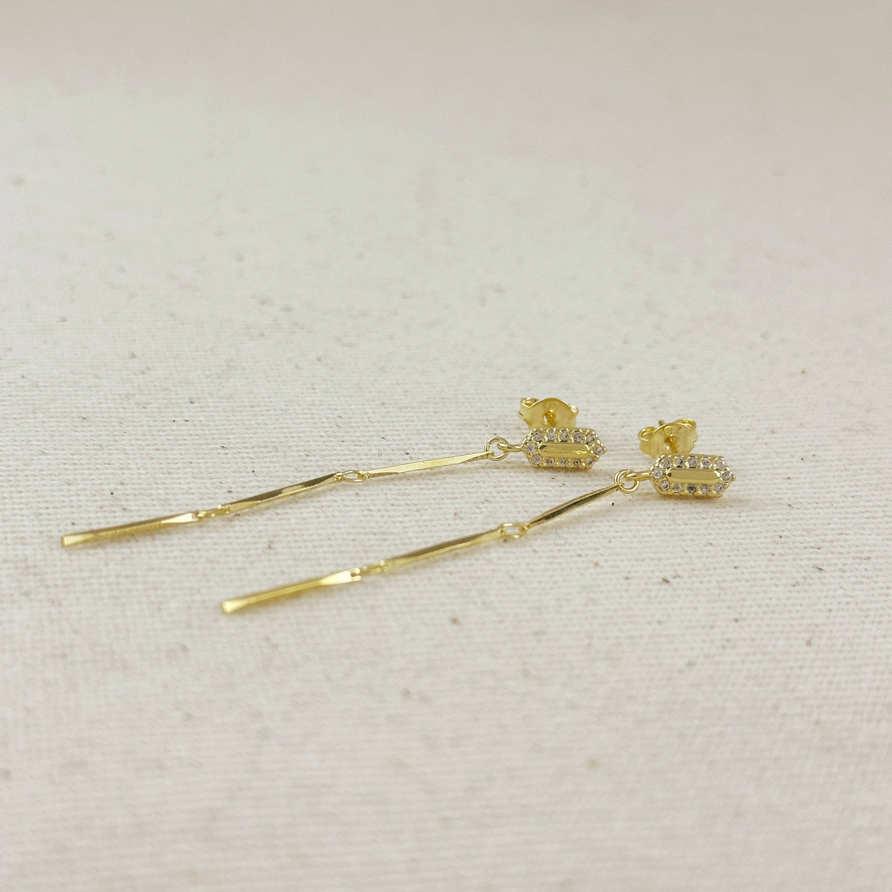 18k Gold Filled Straw Drop Earrings