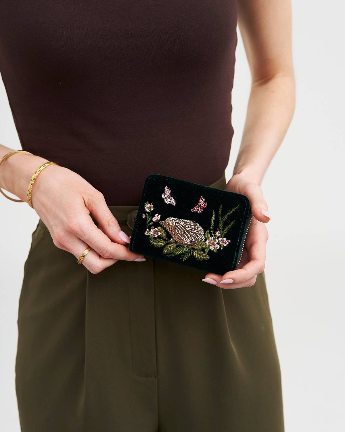 Hedgehog Embroidered Wallet