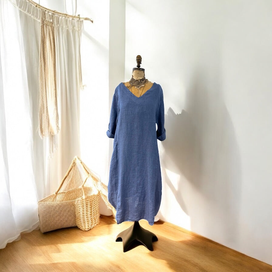 Le Marais Linen Dress - Out of the Blue