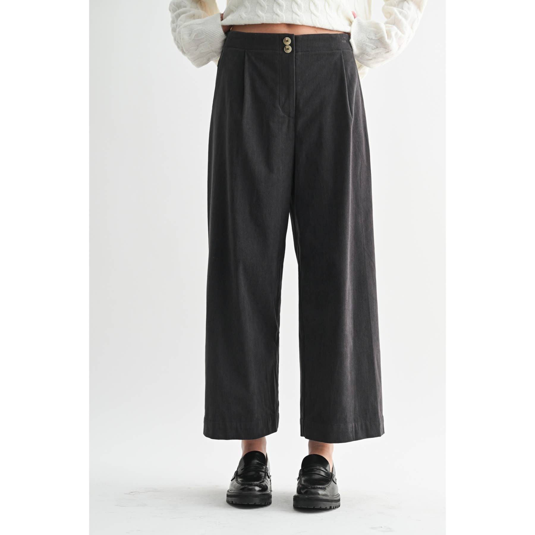 CORDUROY WIDE LEG PANTS - Out of the Blue
