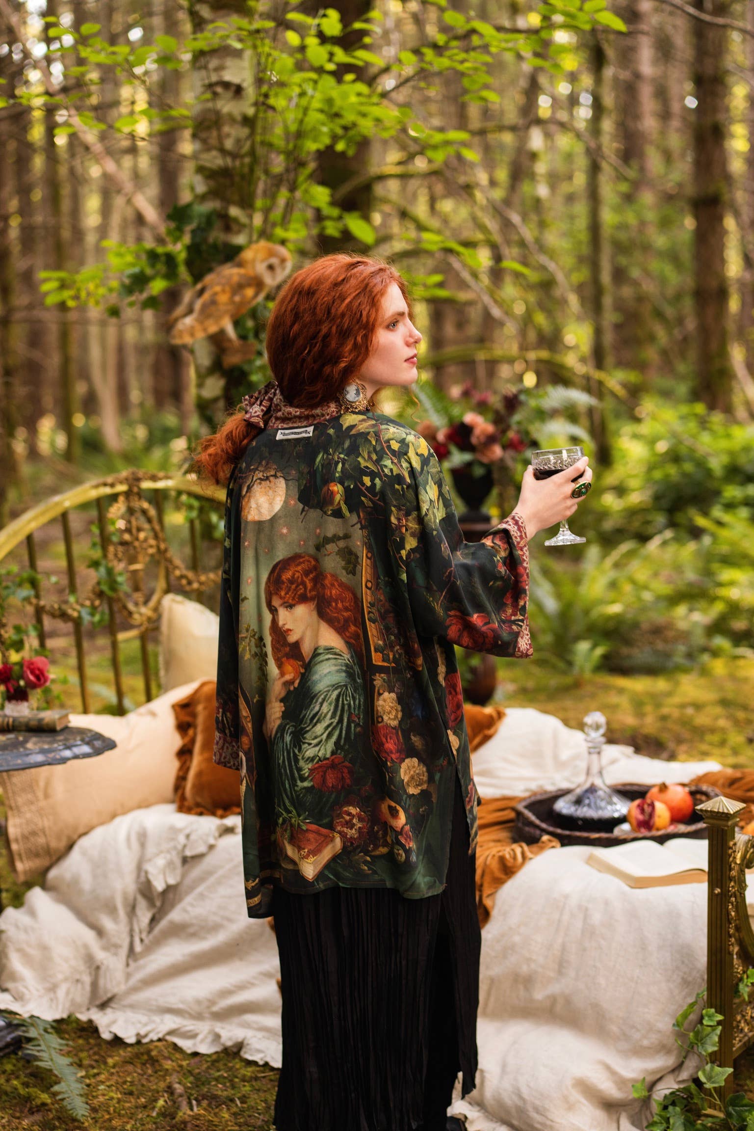 Solstice Matineé (mid-length) duster w/ Persephone & Moon