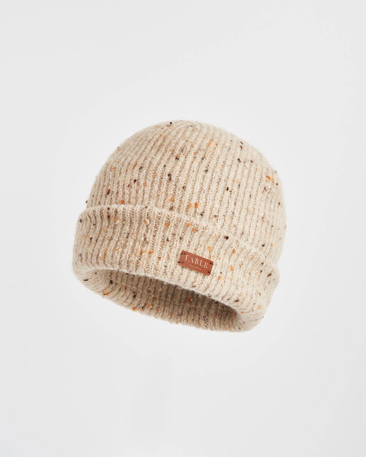 Flecked Yarn Taupe Beanie Hat - Out of the Blue