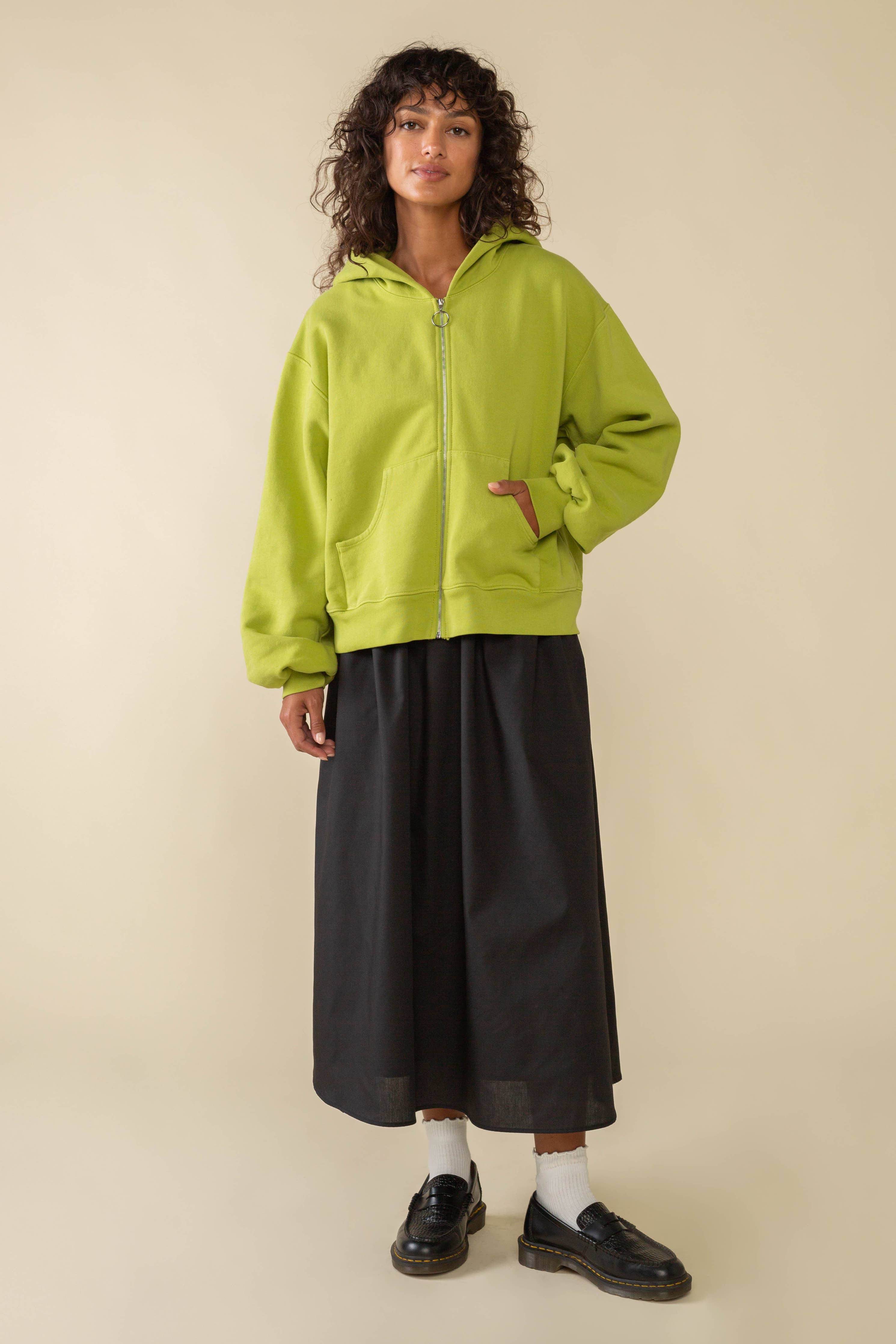 Larchmont Full A-Line Poplin Midi Skirt - Out of the Blue
