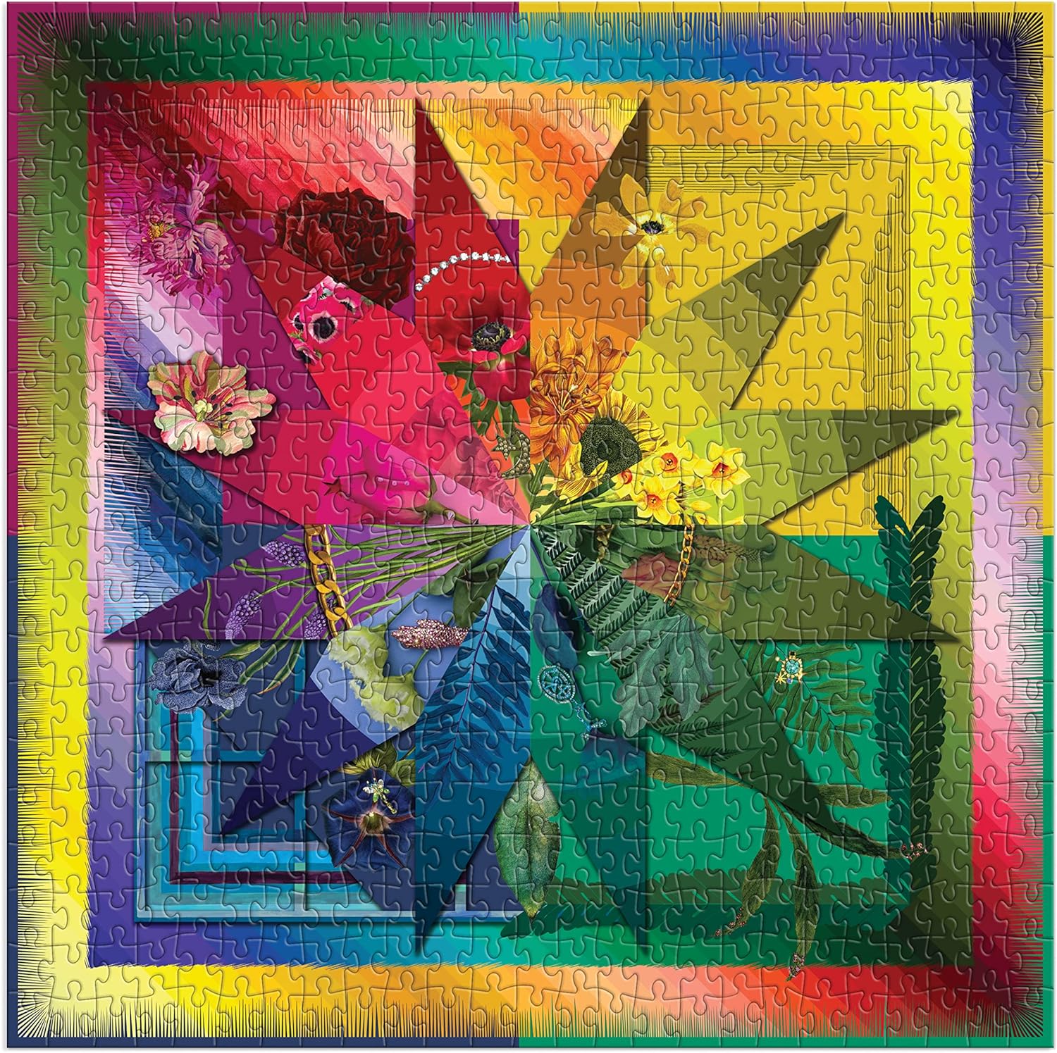 Botanic Rainbow Double-Sided Puzzle - Out of the Blue