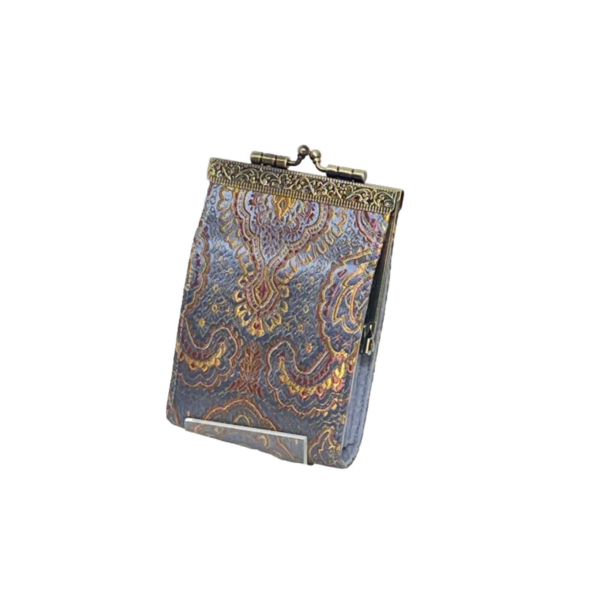 Paisley Pattern Brocade Card Holder with RFID Protection