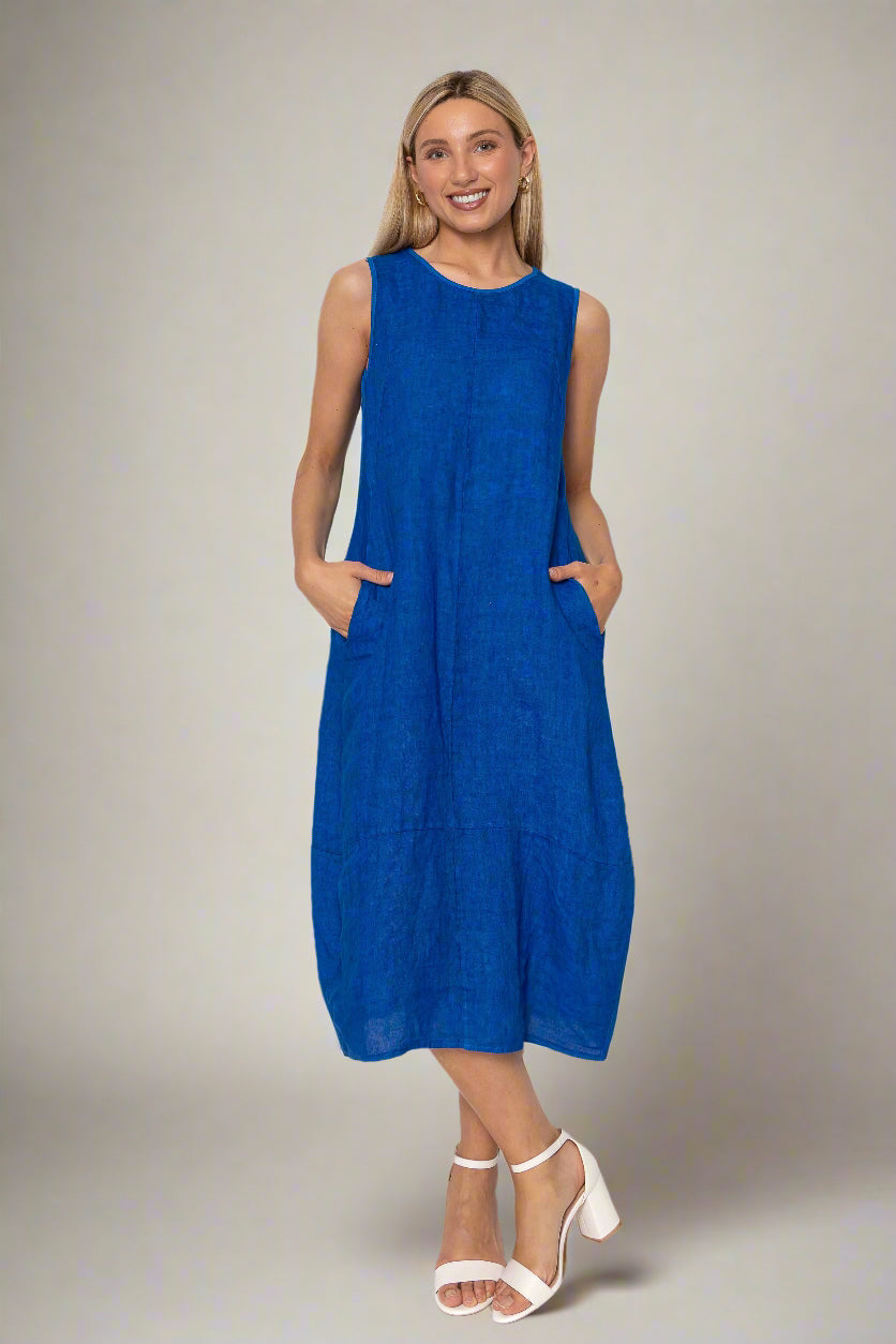 SS25 - French Linen Dress Linen Luv (TP1503-128) - Out of the Blue