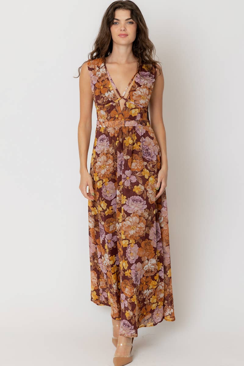 Sleeveless V-Neck Maxi Dress