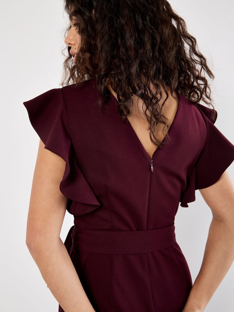 Ruffle Sleeve Jumpsuit - Out of the Blue