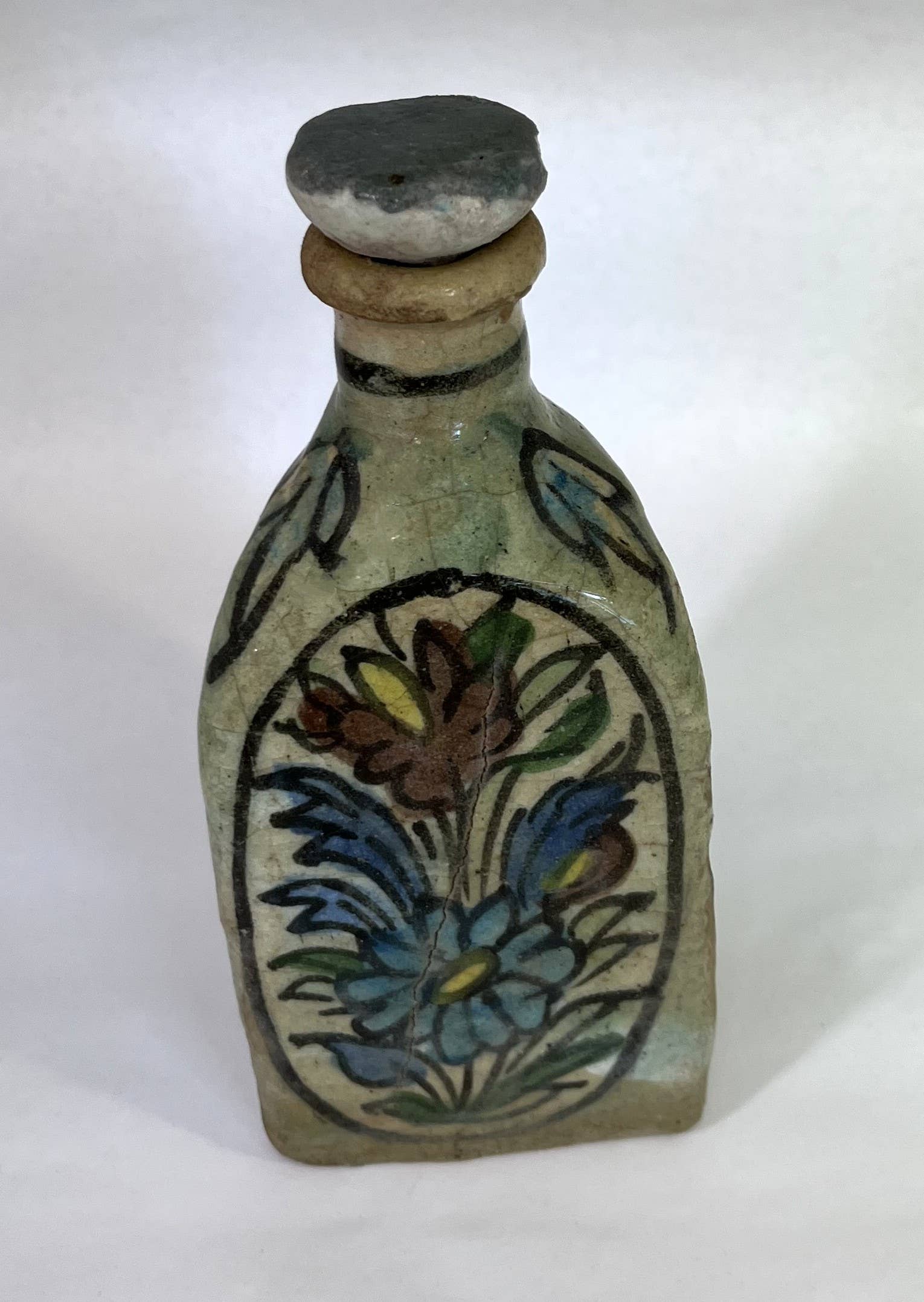 Persian Vintage Tea Folk Art Bottle with Lid - Out of the Blue