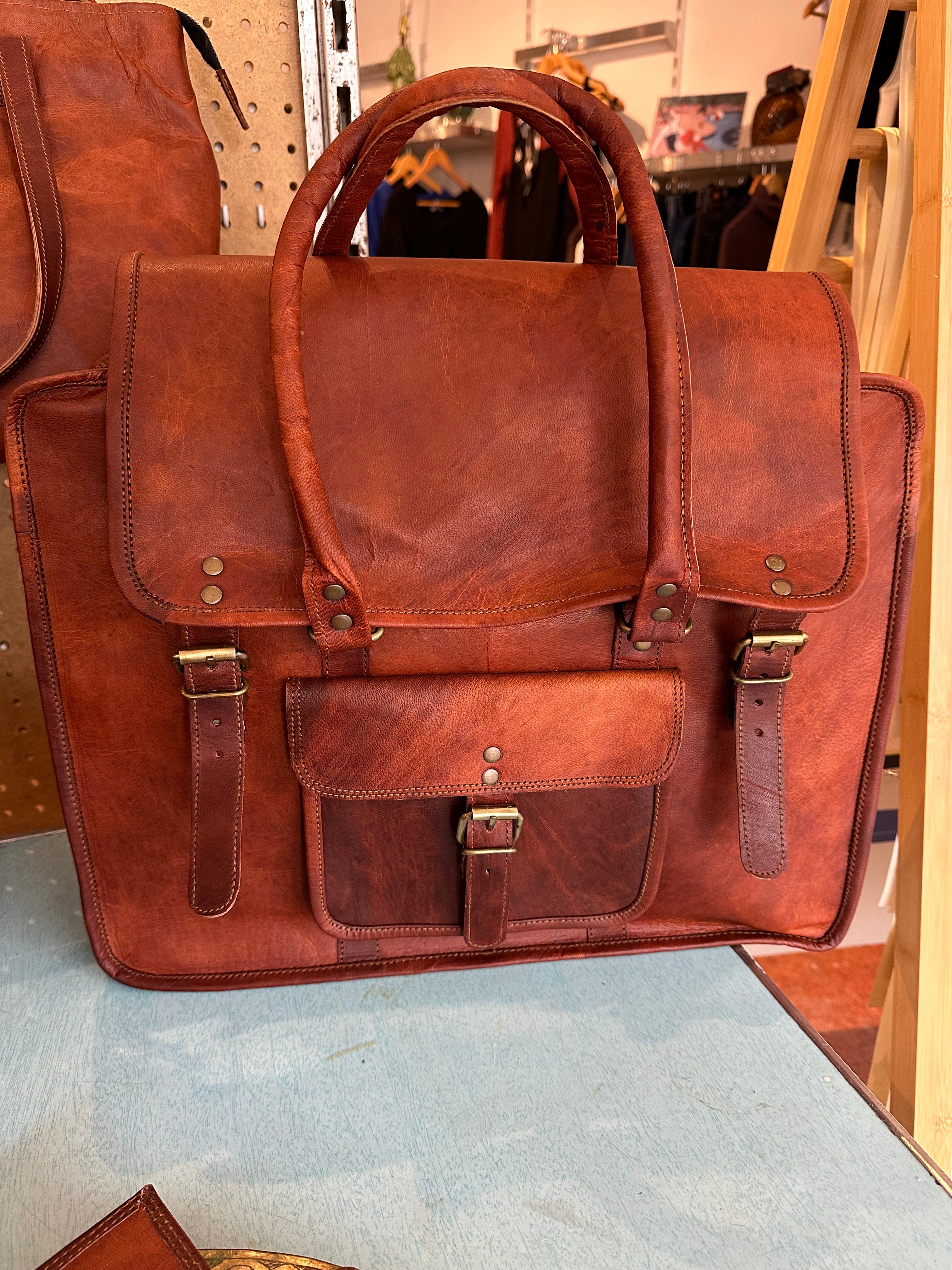 Leather Weekender