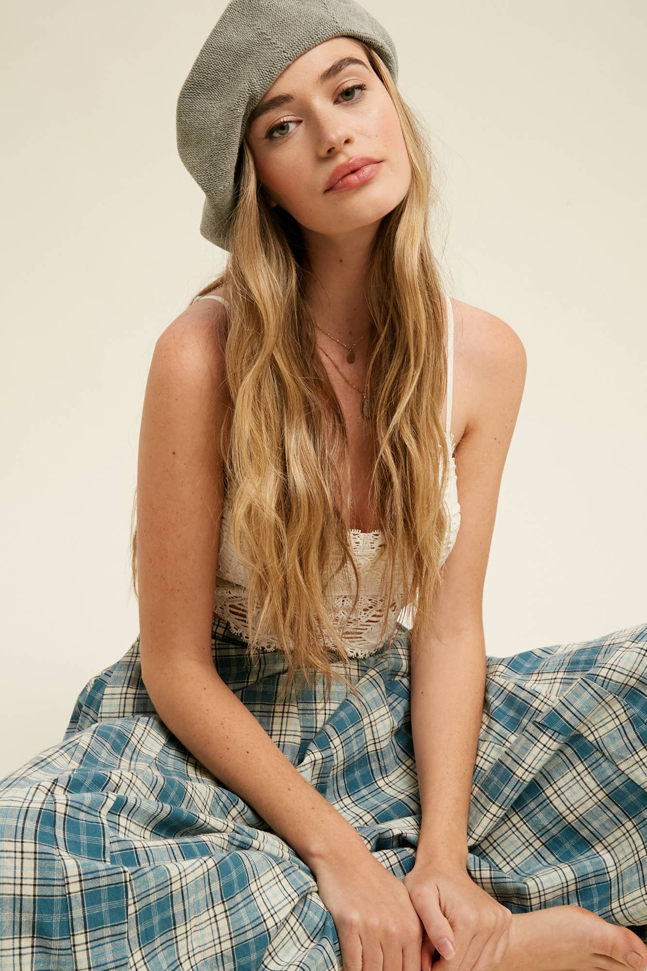 Soft Knit Beret Hat LH010 - Out of the Blue