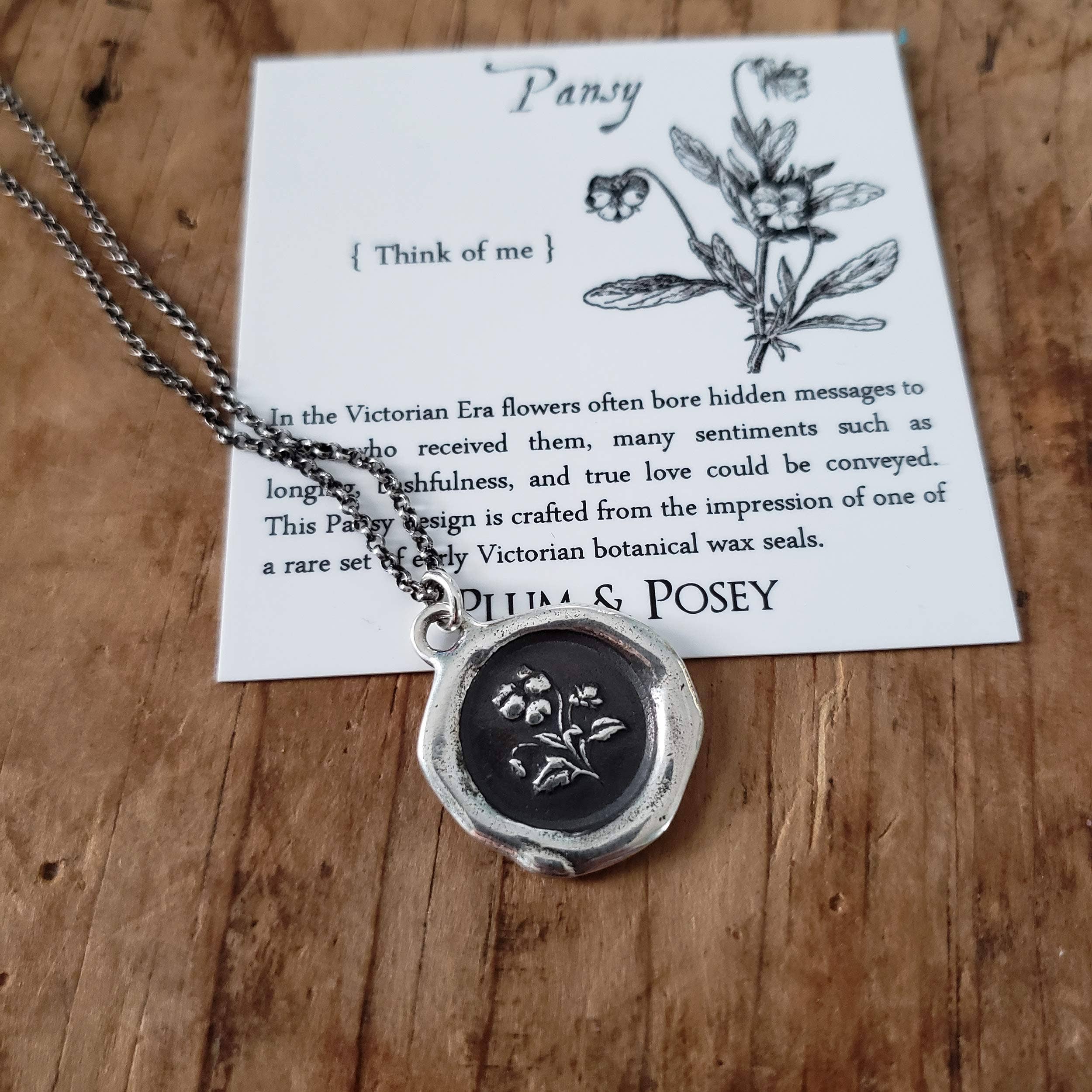 Pansy Wax Seal Necklace