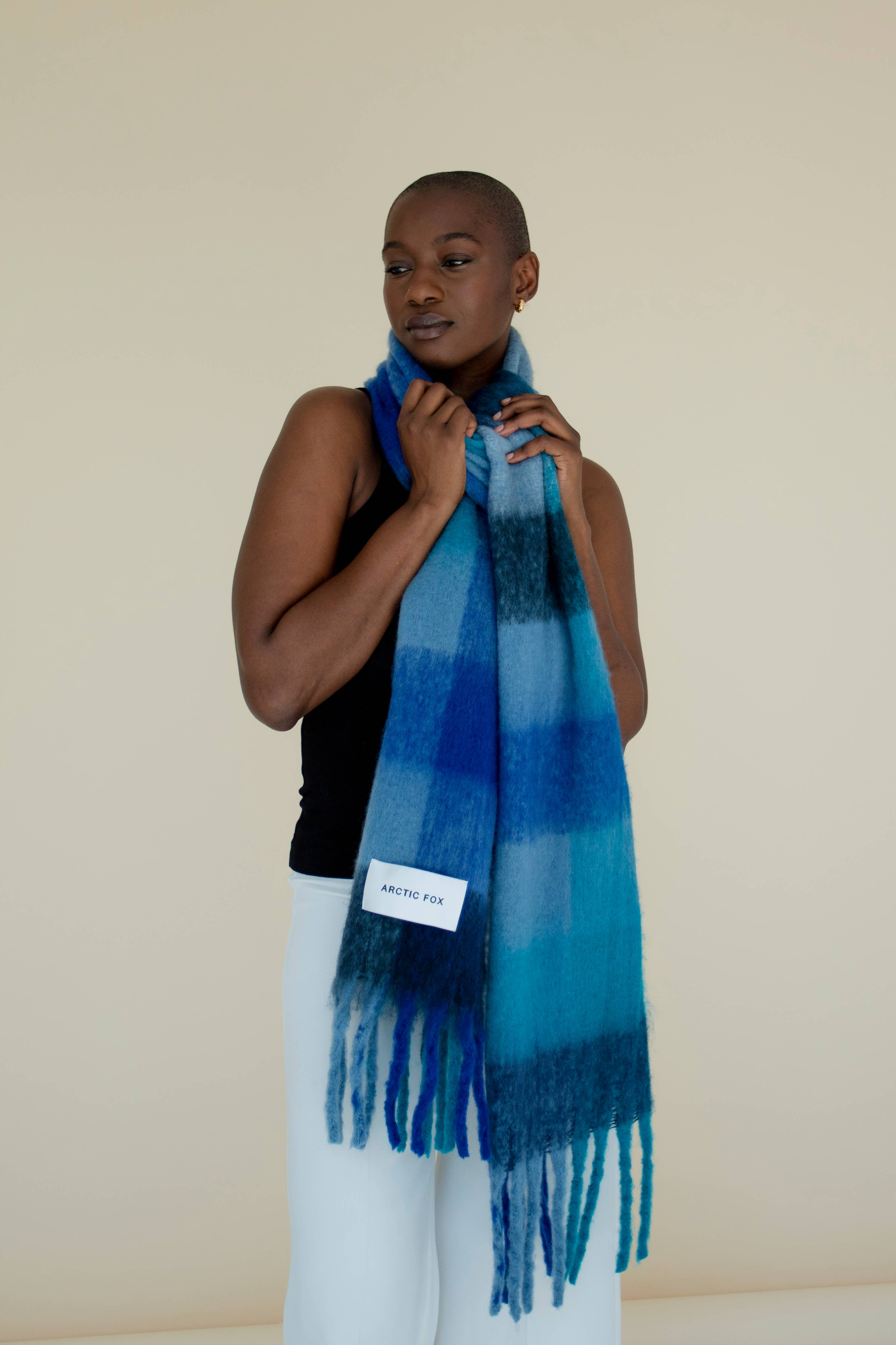 The Reykjavik Scarf - Blue Check - AW23 - Out of the Blue