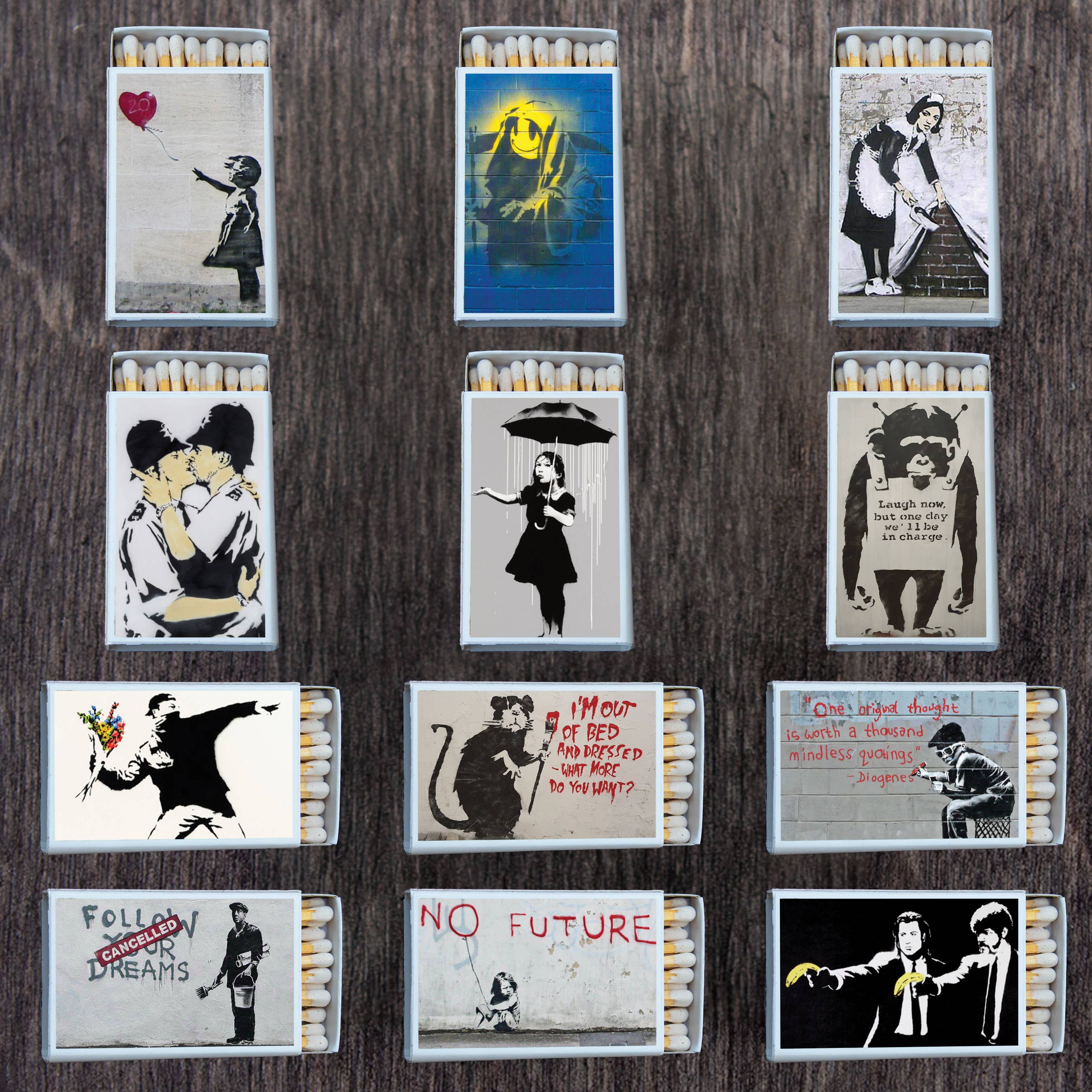 Banksy Street Art Matchbox Candle Acc • Decorative Matches