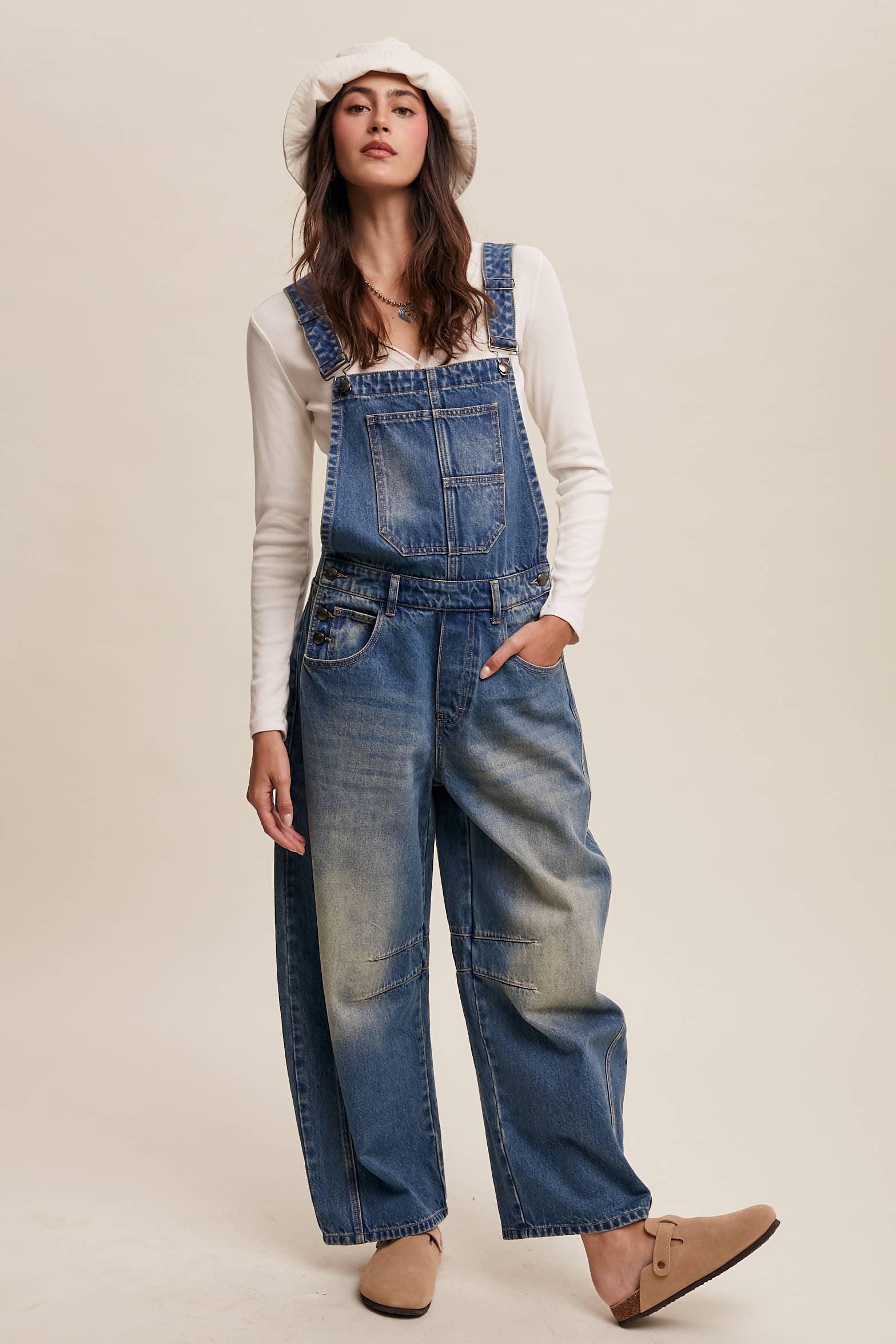 Barrel Jean Denim Overall - Out of the Blue