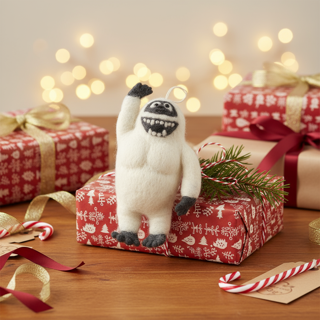 Felt Yeti Hanging Decoration
