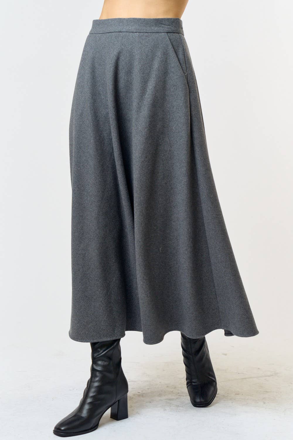 WOOL BLEND  MIDI SKIRT