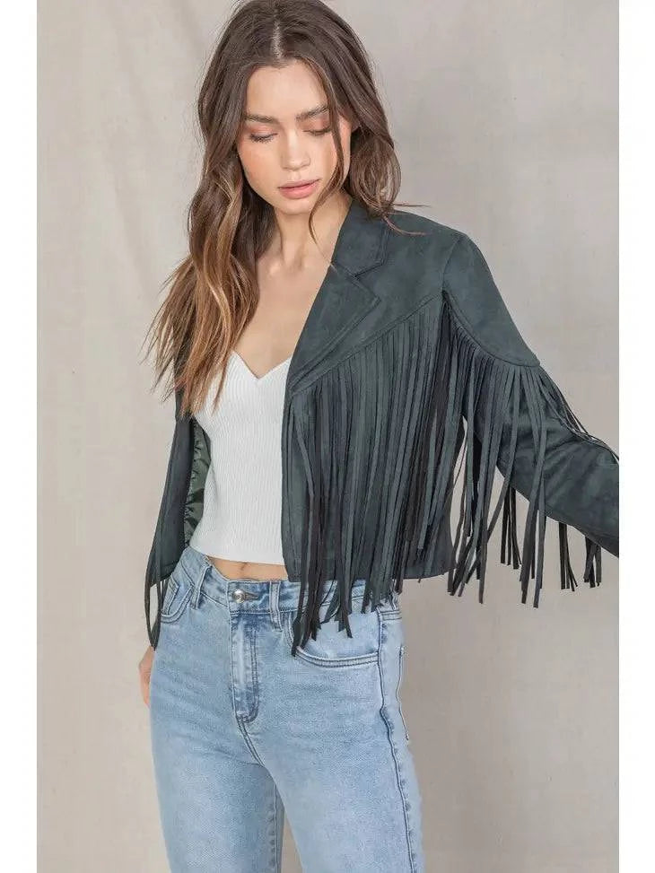 Fringe suede jacket - Out of the Blue