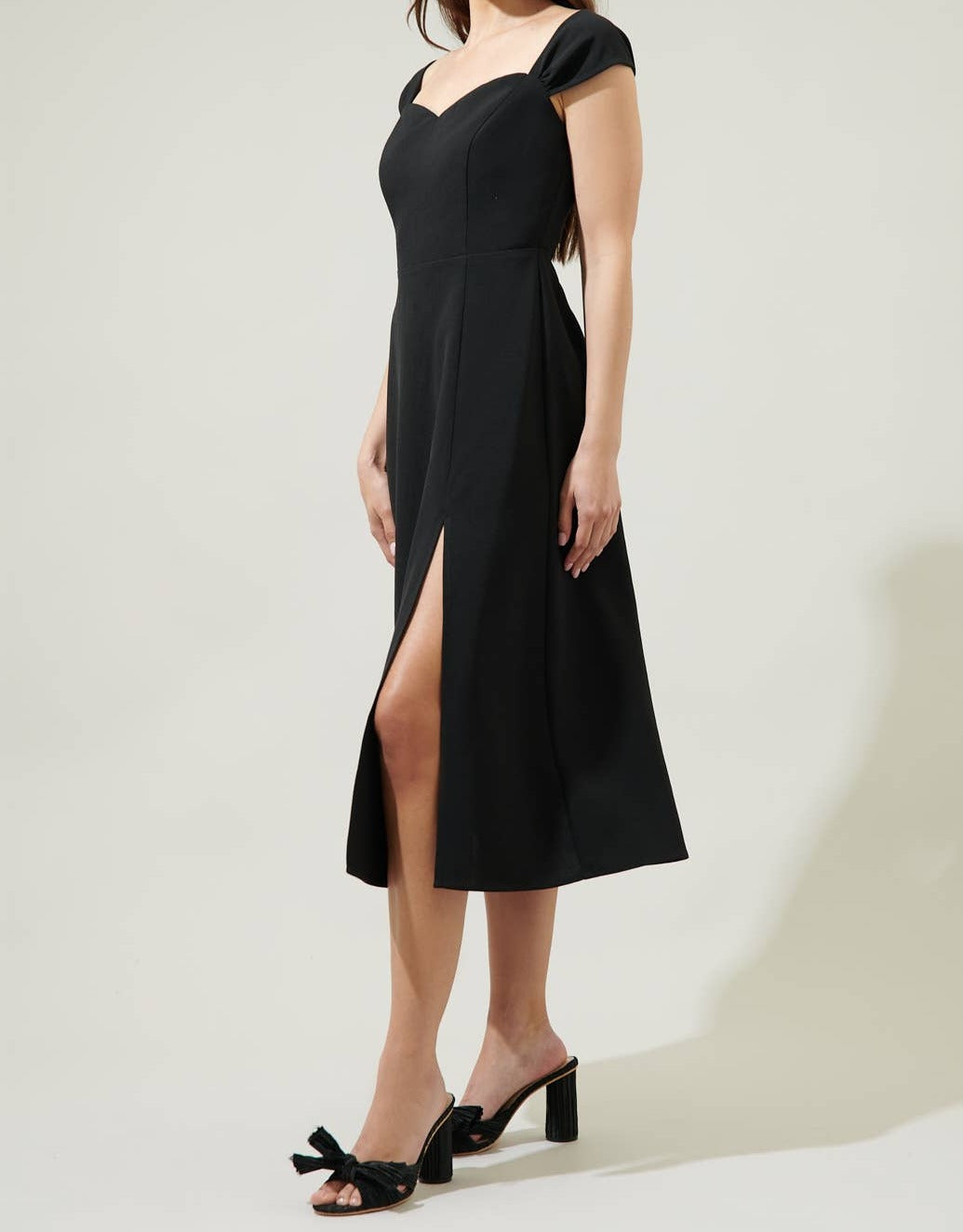 Dixon Convertible Strap Midi Dress: Black / XS - Out of the Blue