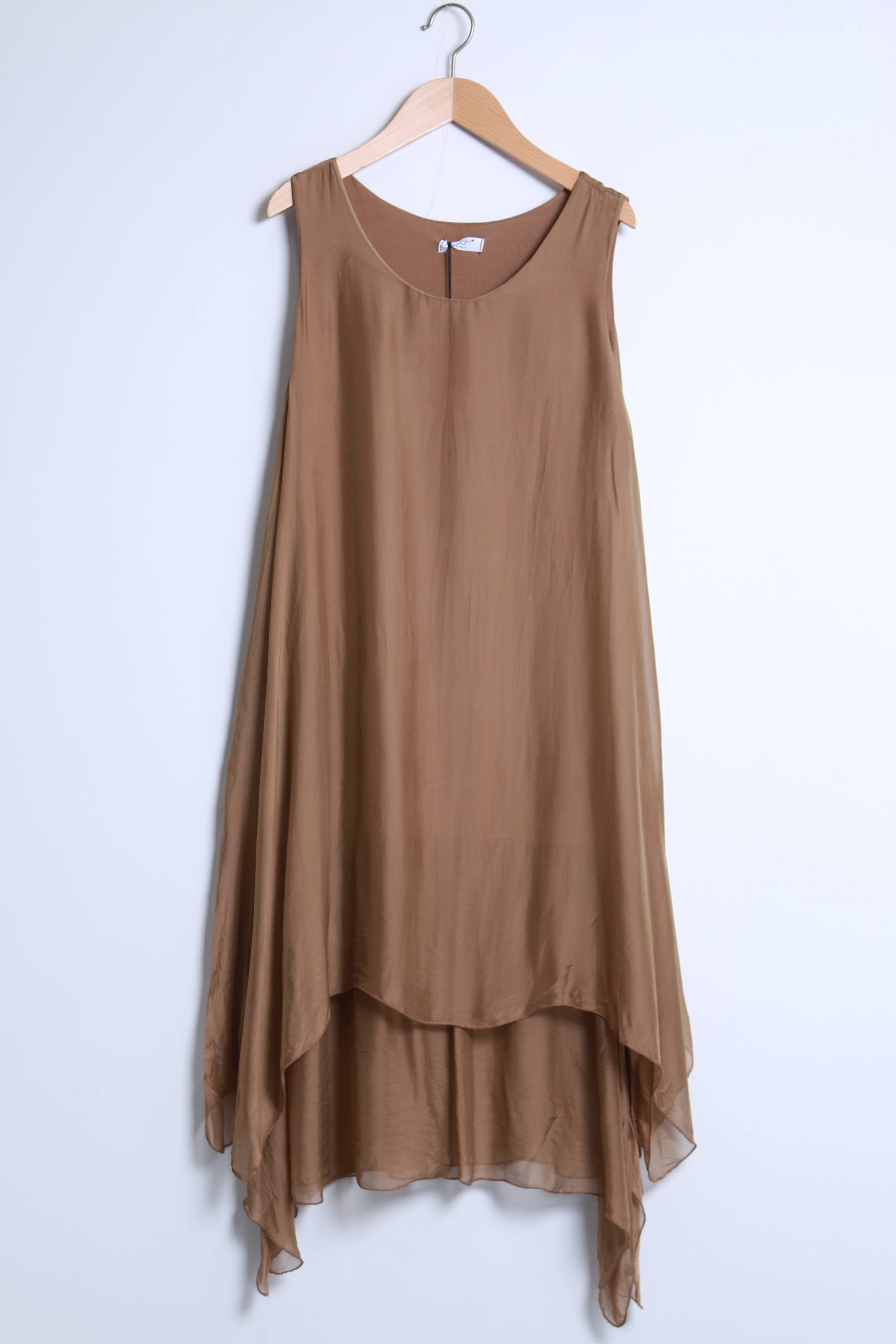 Caramel Silk Dress