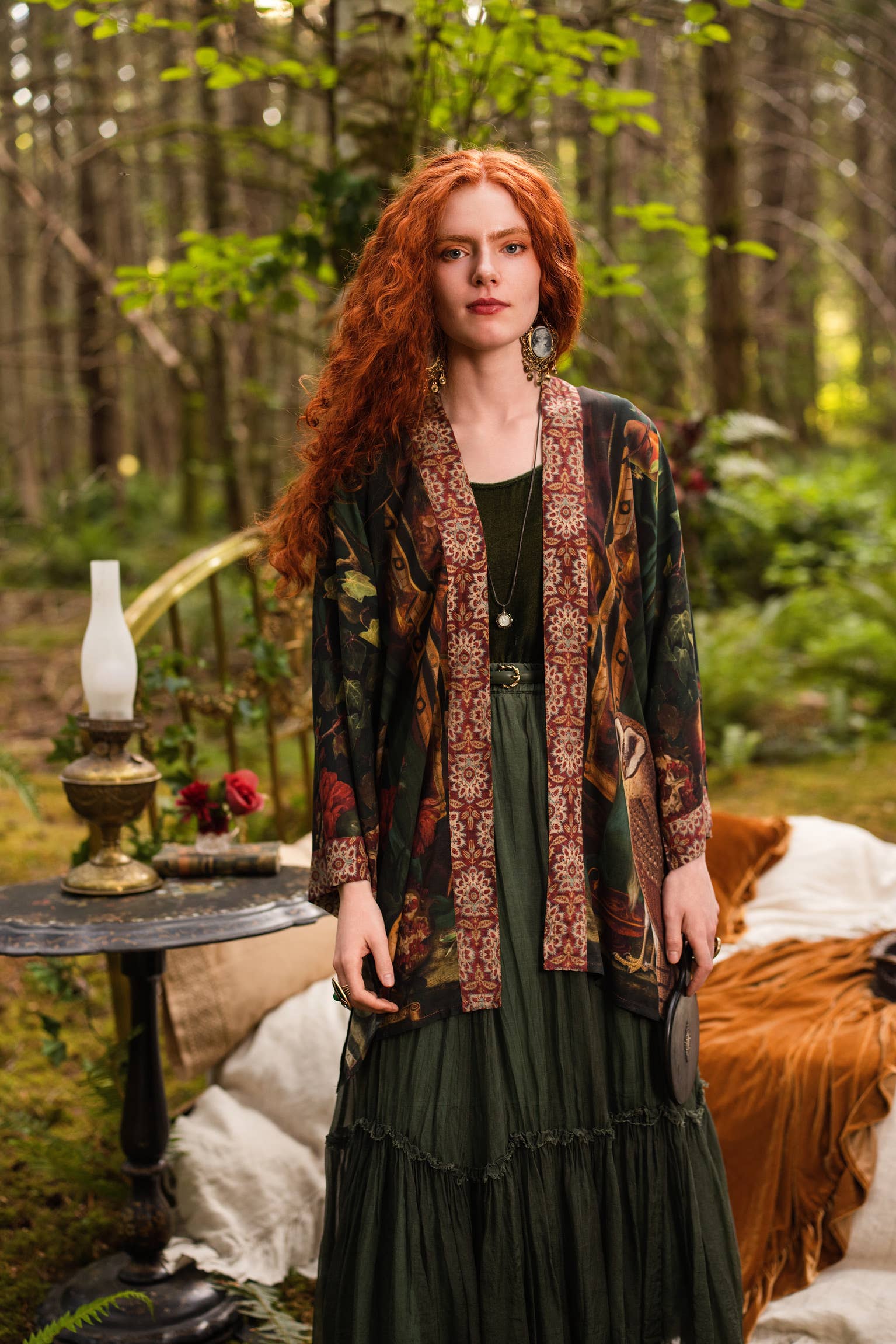 Solstice Matineé (mid-length) duster w/ Persephone & Moon