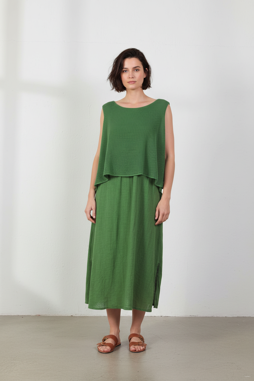 Layered Linen Dress