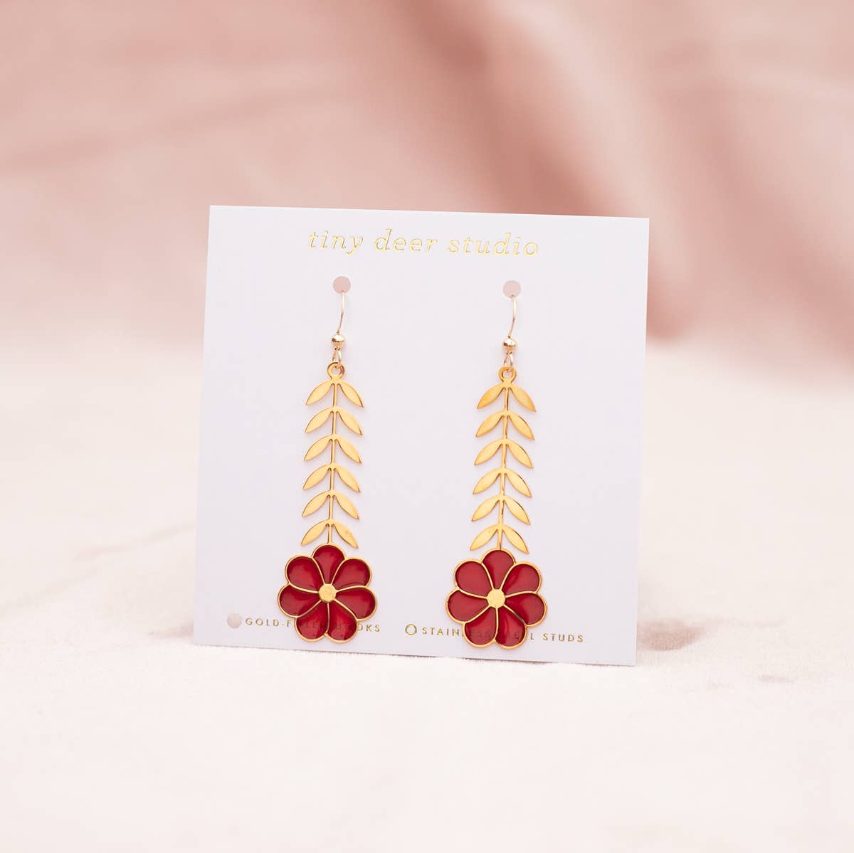 Translucent Leafy Flower Earrings