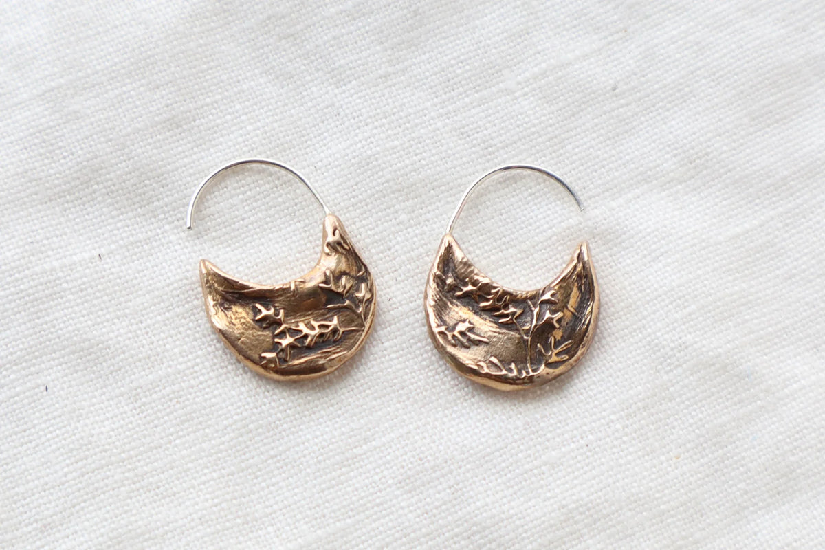 Large Crescent Hoop  Earring - Out of the Blue