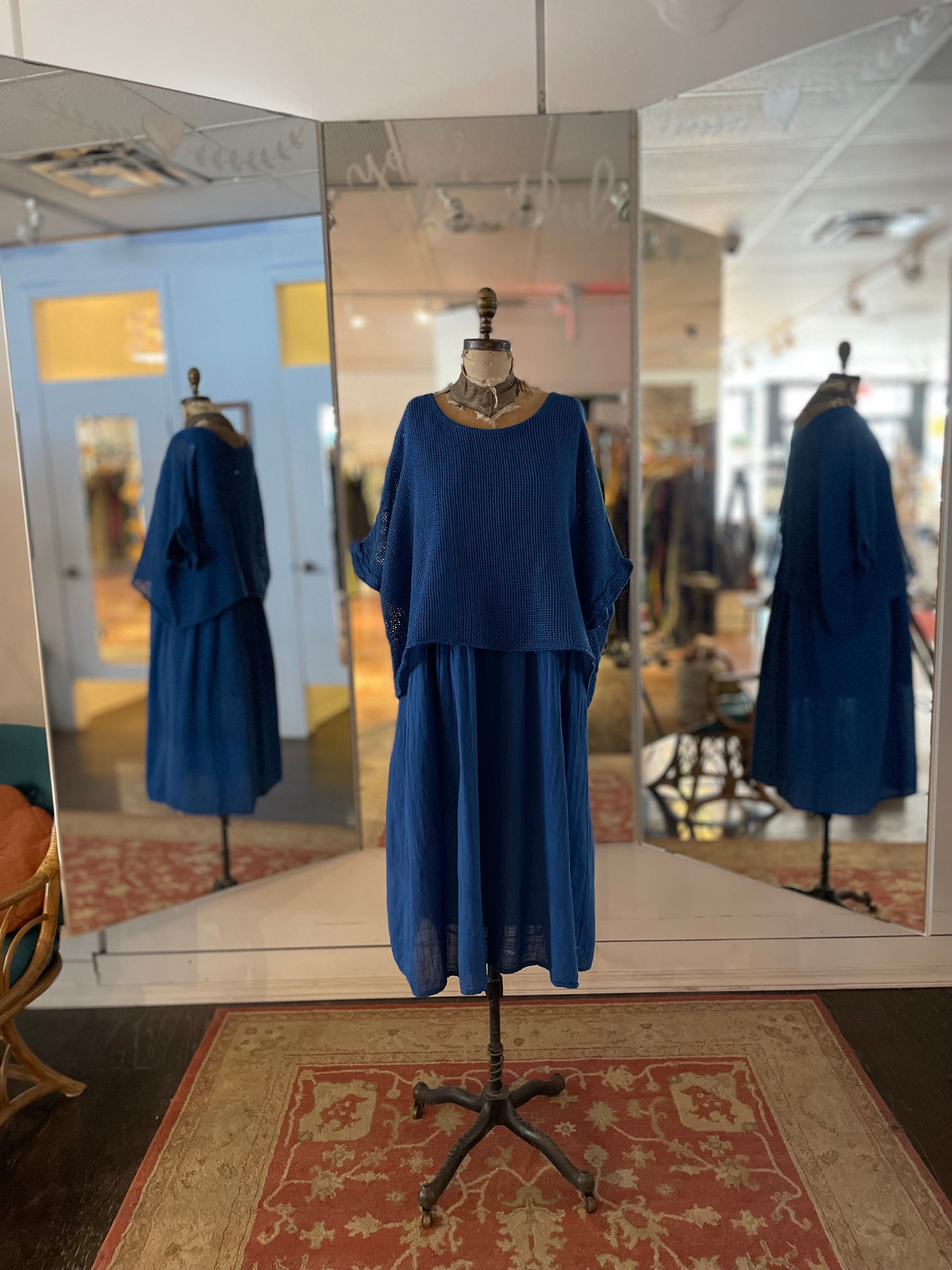 Gracie Cotton Dress - Out of the Blue