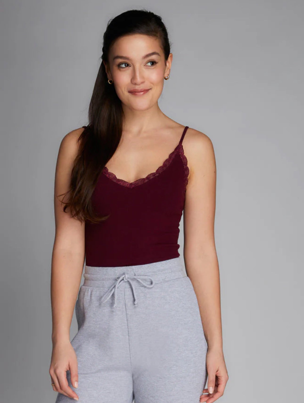 Bamboo Lace Trim Tank - Out of the Blue