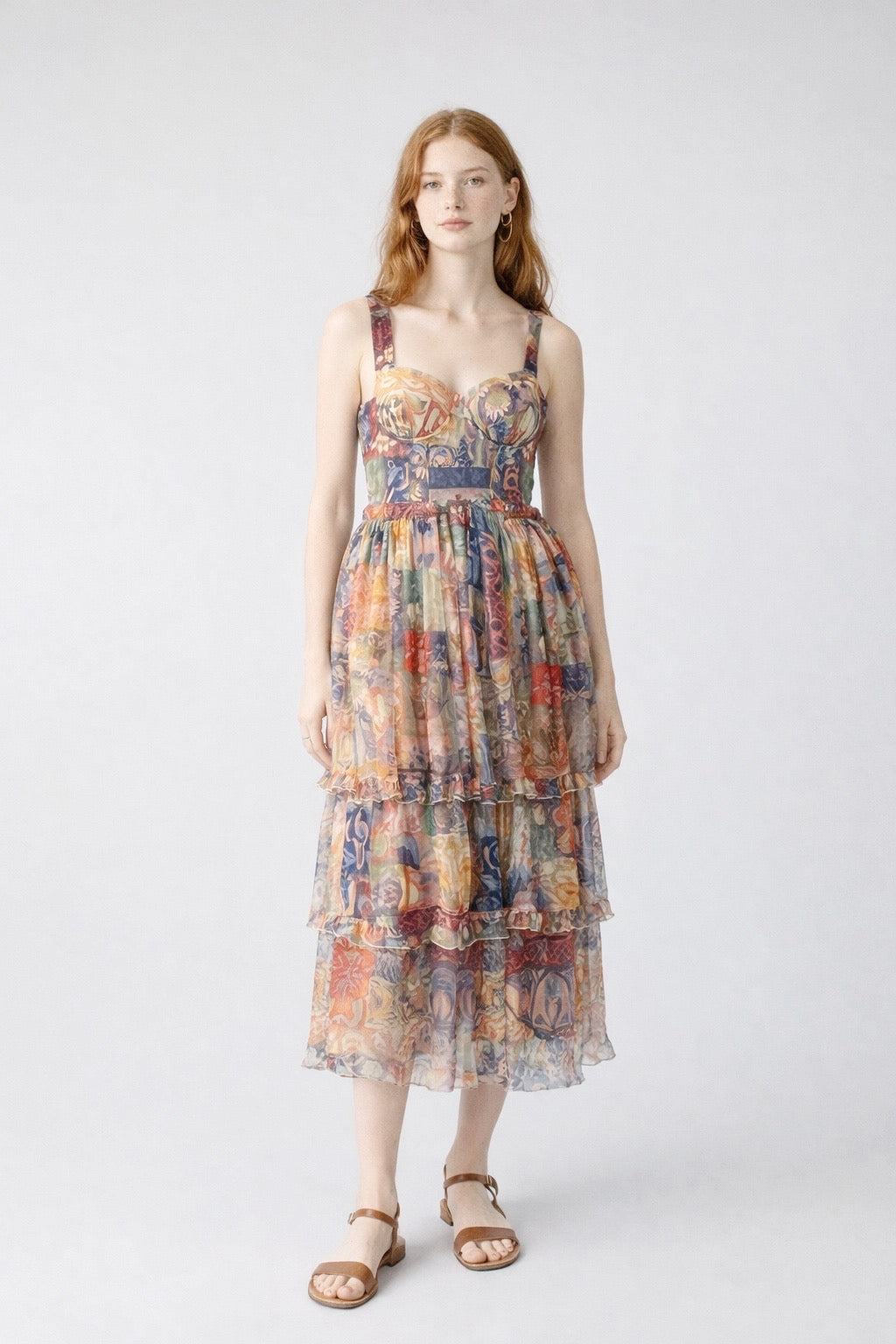 Art-Print Midi Dress - Out of the Blue