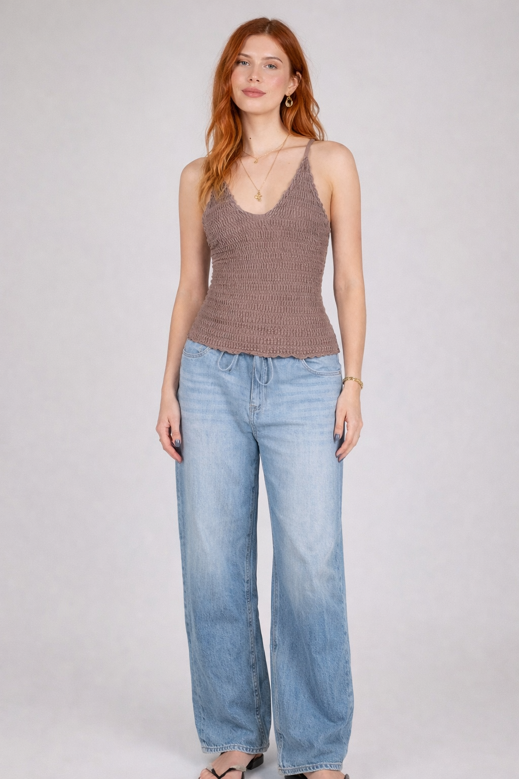 Seamless Smocked Cami - Out of the Blue