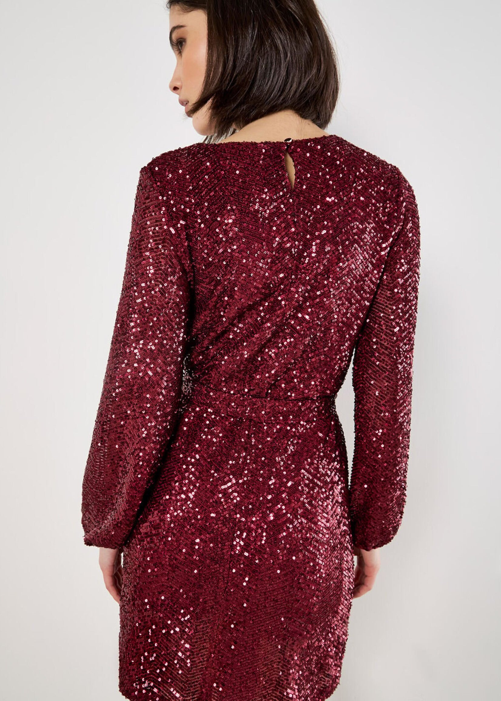 CHEVRON SEQUINS MINI DRESS