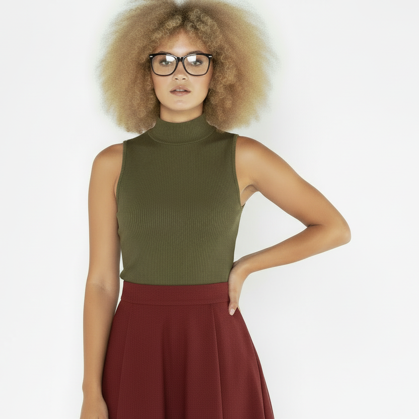 RIB MOCK TANK BAMBOO - Out of the Blue