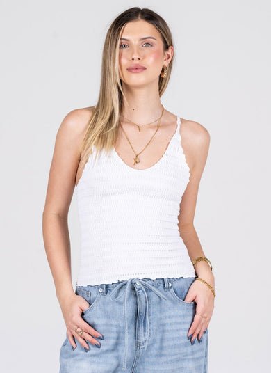 Seamless Smocked Cami - Out of the Blue