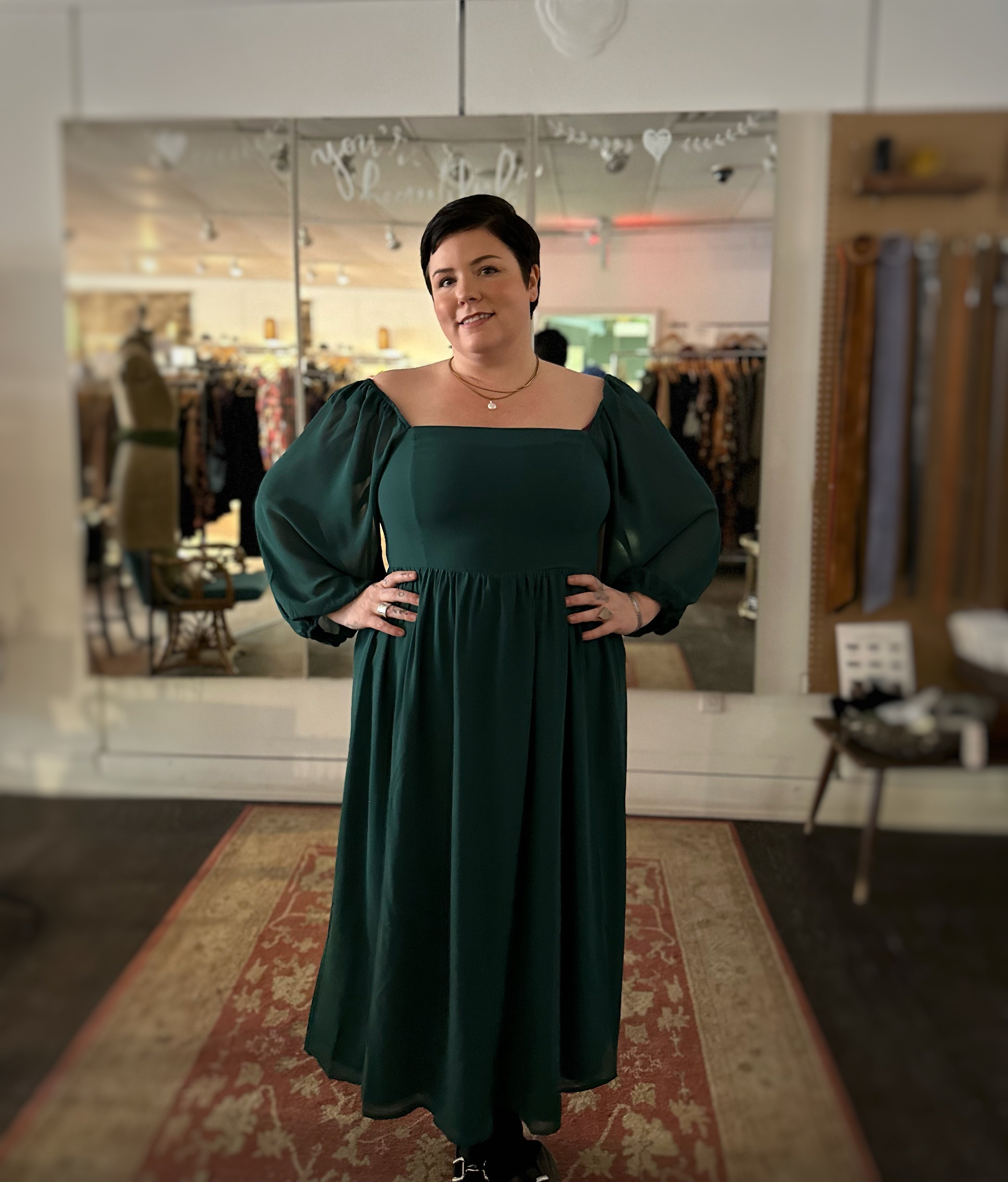 Emerald Midi Dress